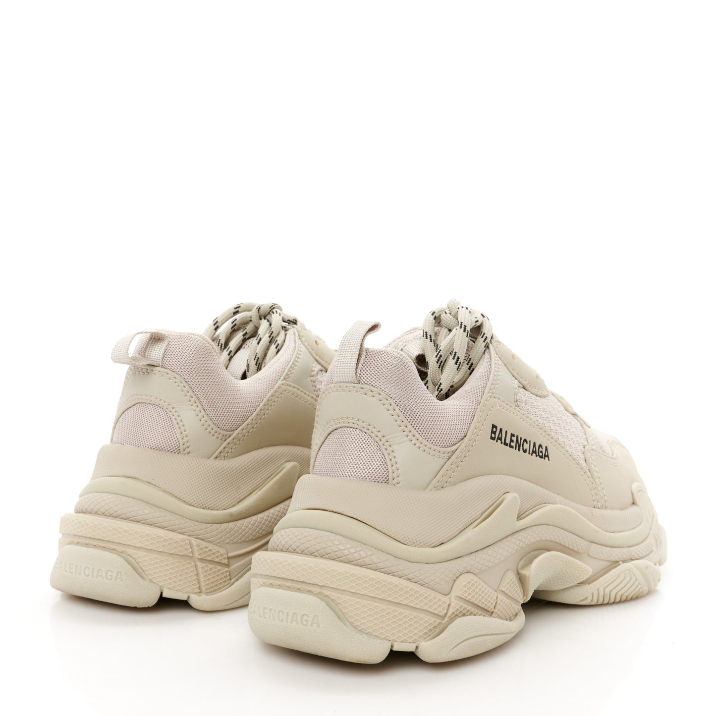 Fabric Mesh Womens Triple S Sneakers 38 Beige