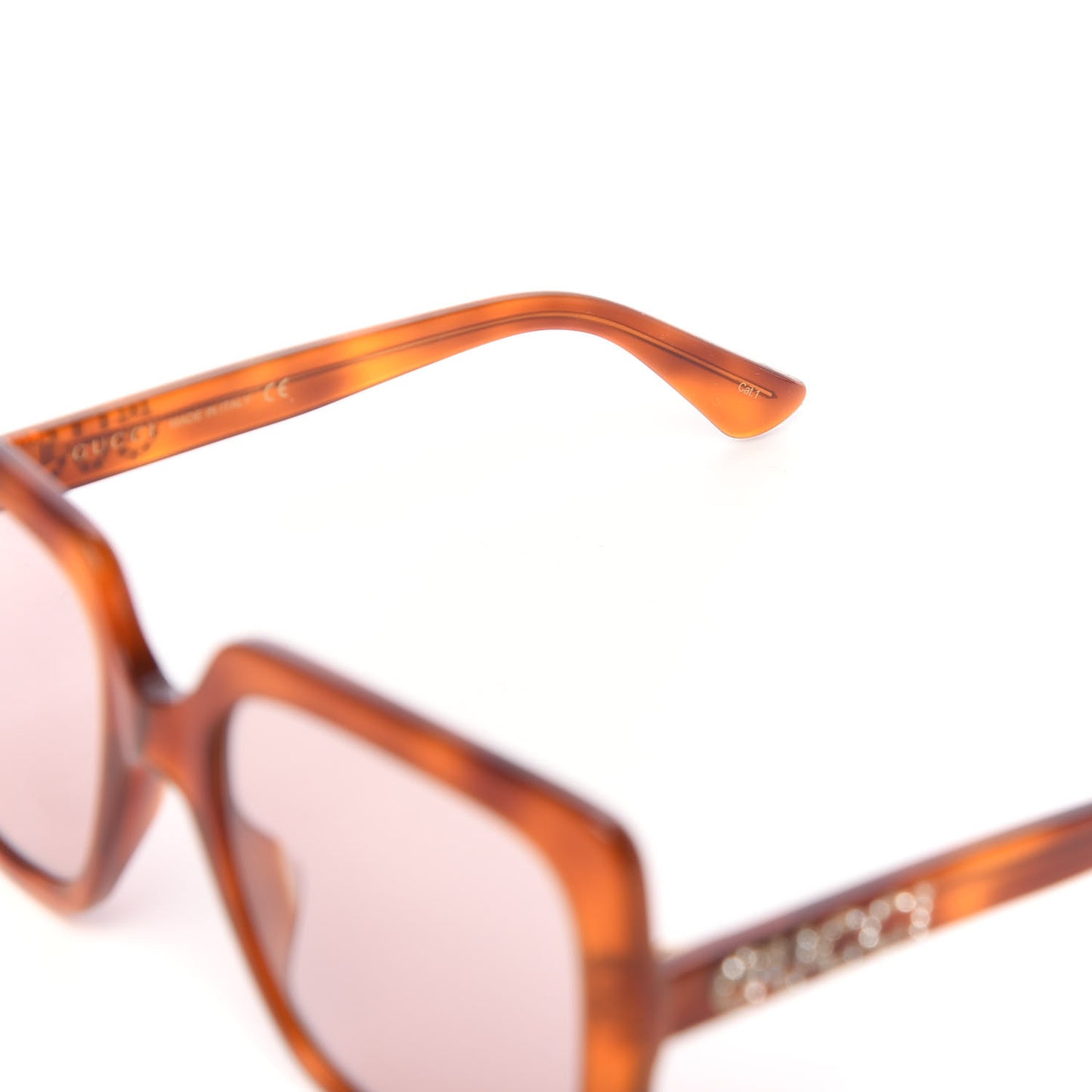 Square Frame Crystal Sunglasses GG 0418S Tortoiseshell