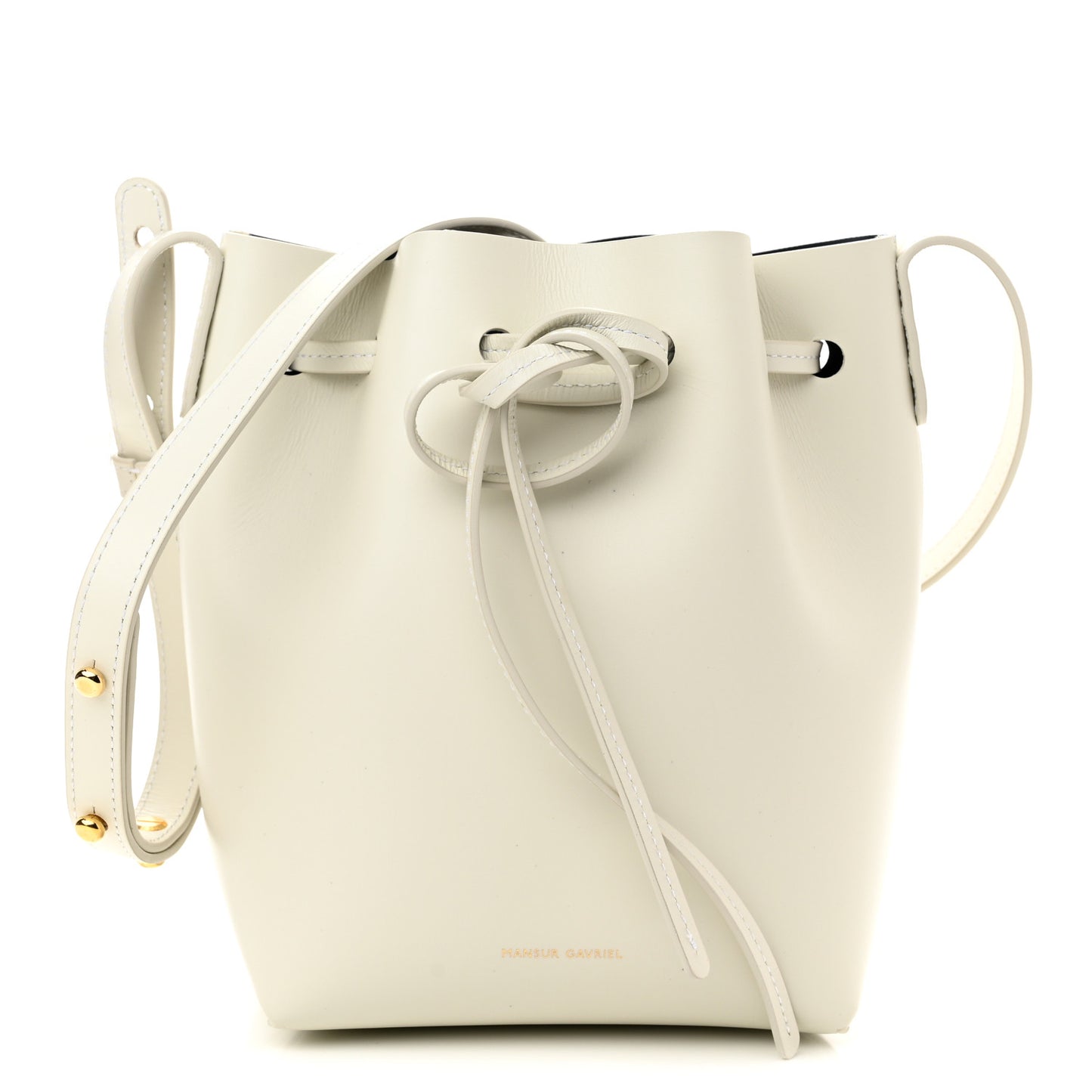 Calfskin Mini Bucket Bag White