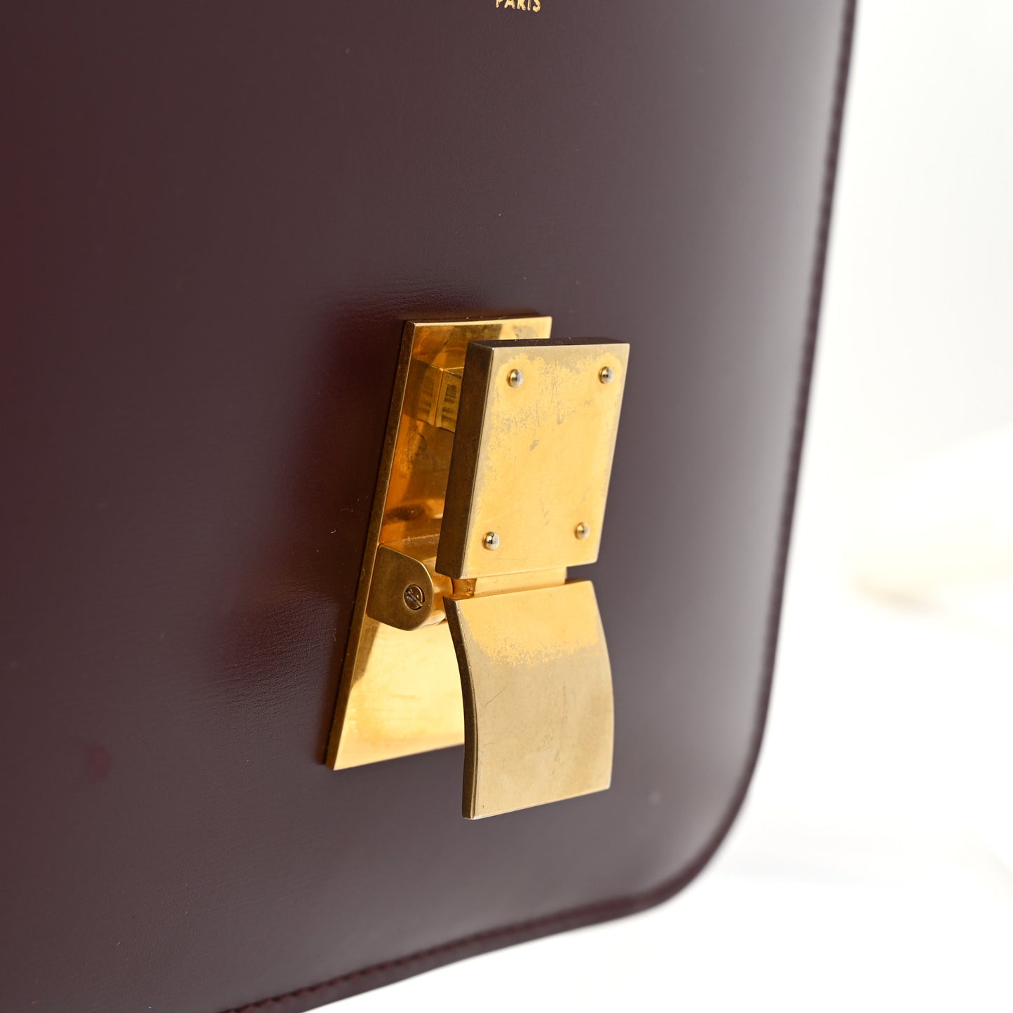 Box Calfskin Teen Classic Box Flap Bag Burgundy