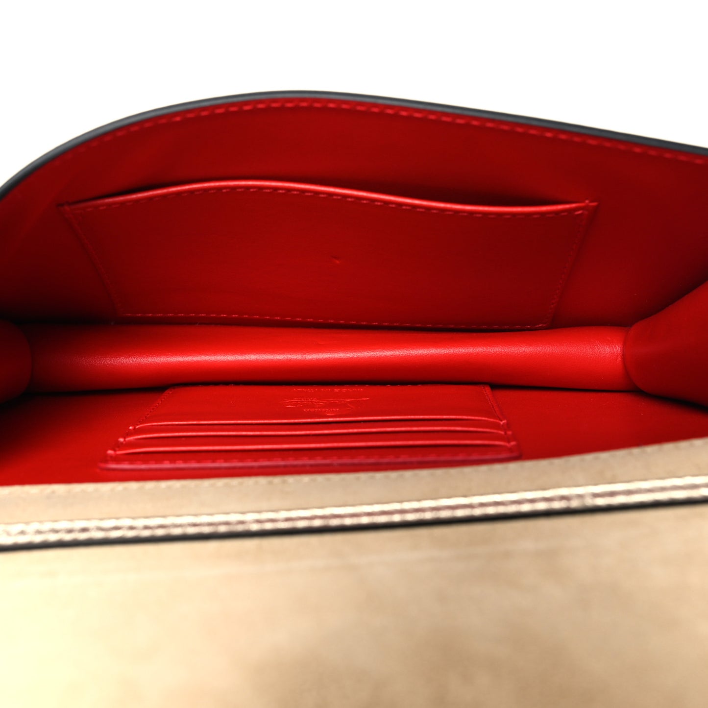 Metallic Nappa Laminated Loubi54 Crossbody Clutch Gold