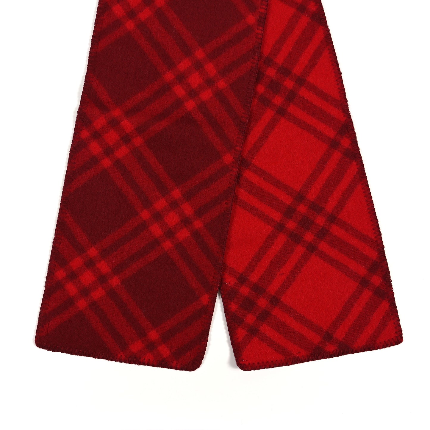 Wool Cashmere Equestrian Knight Check Scarf Red