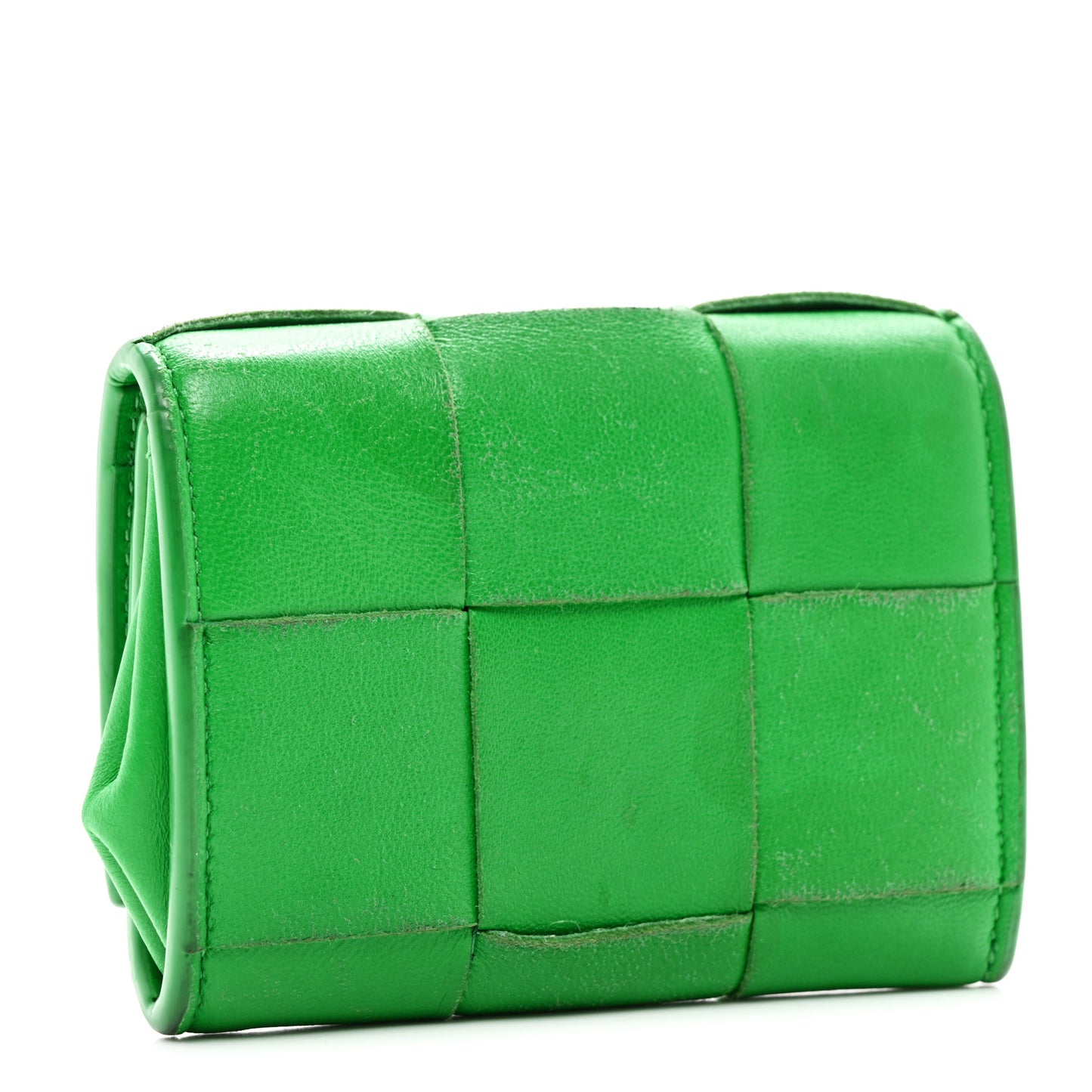 Nappa Maxi Intrecciato Compact Wallet Grass
