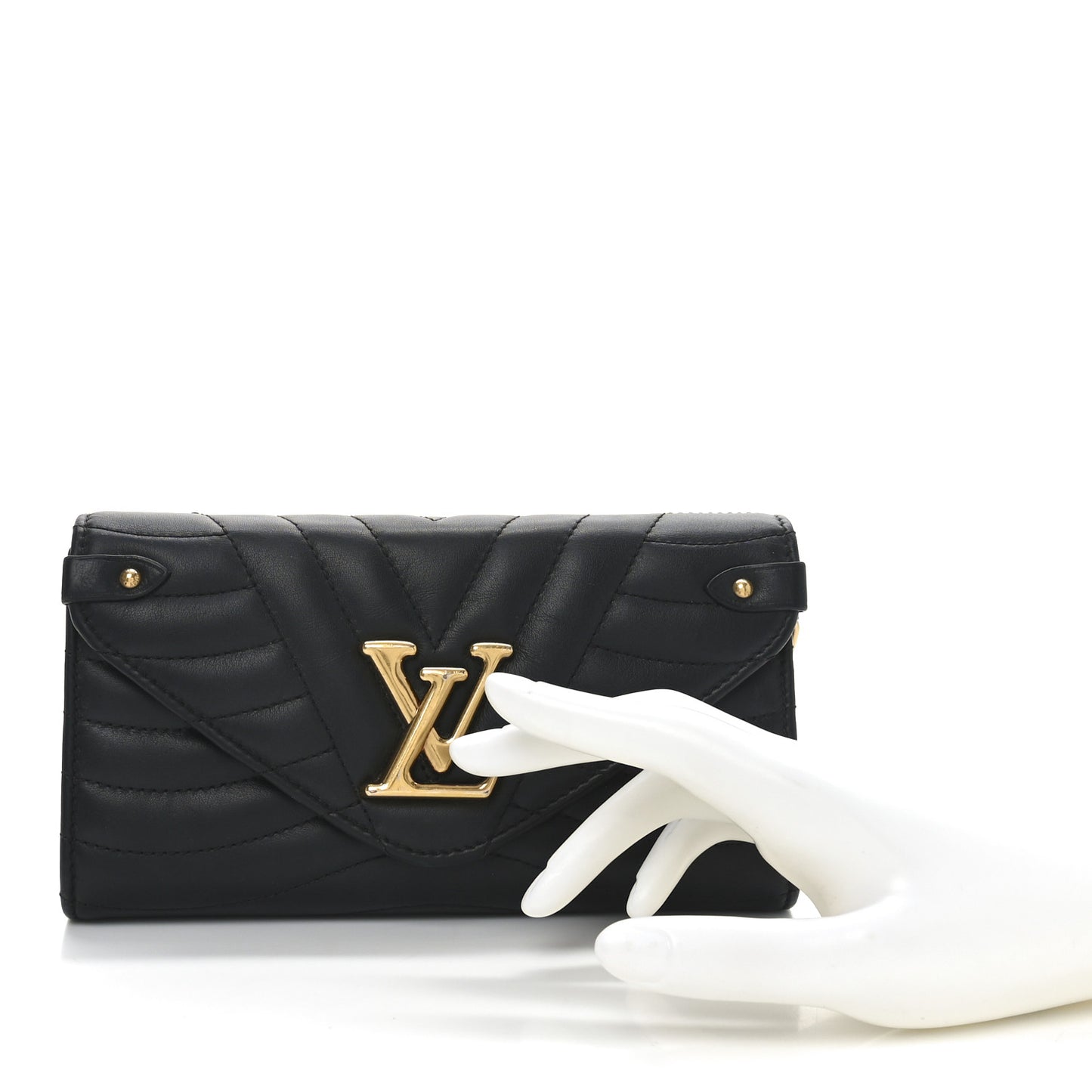 Calfskin New Wave Long Wallet Black