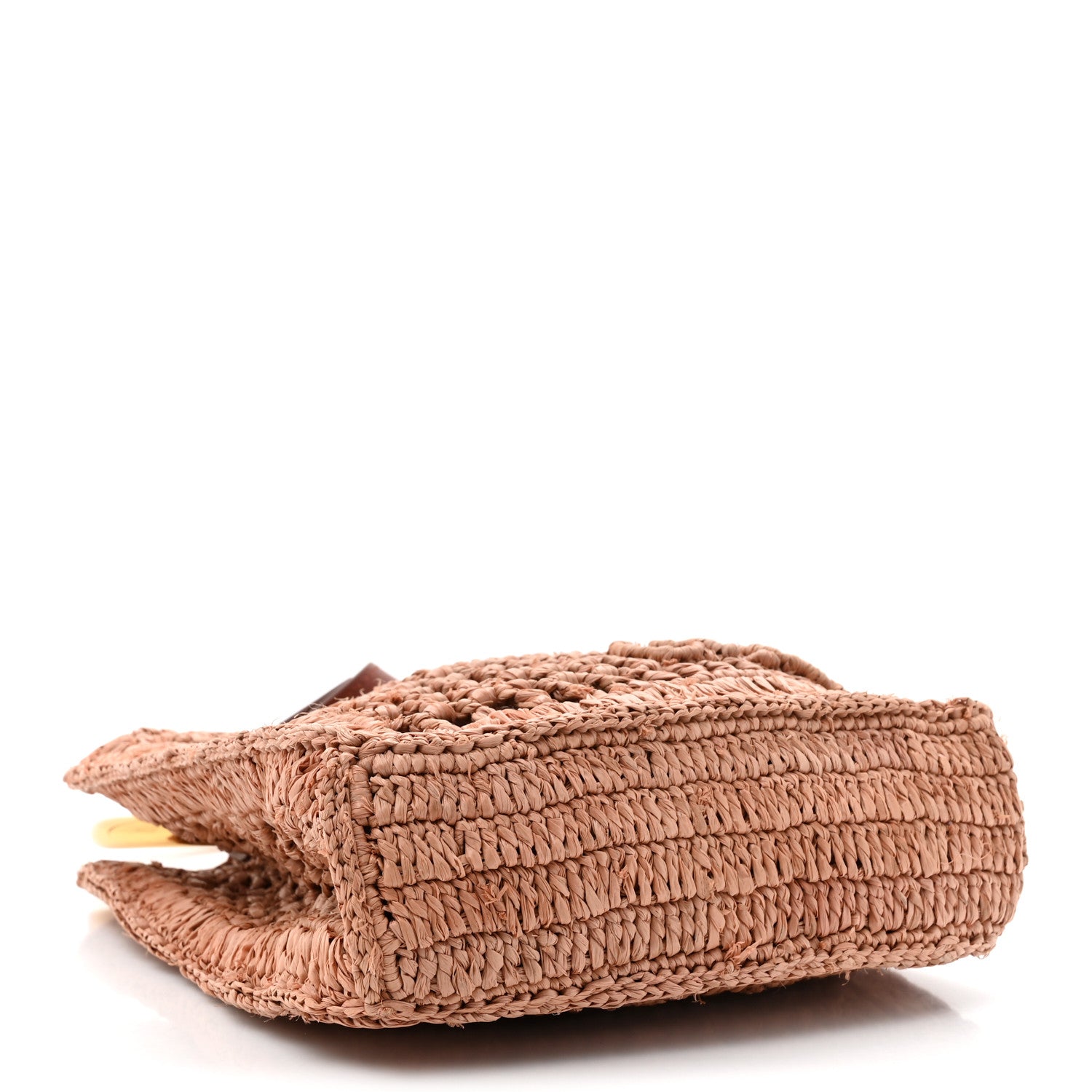 Chloe Raffia Calfskin Mini Summer Banana Tote Summery Beige 4 of 10