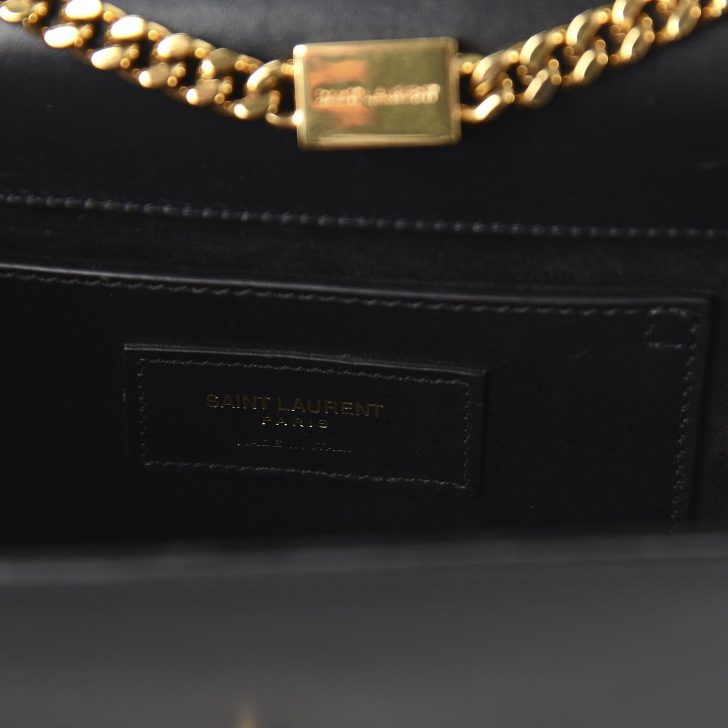 Calfskin Small Classic Monogram Kate Tassel Satchel Black