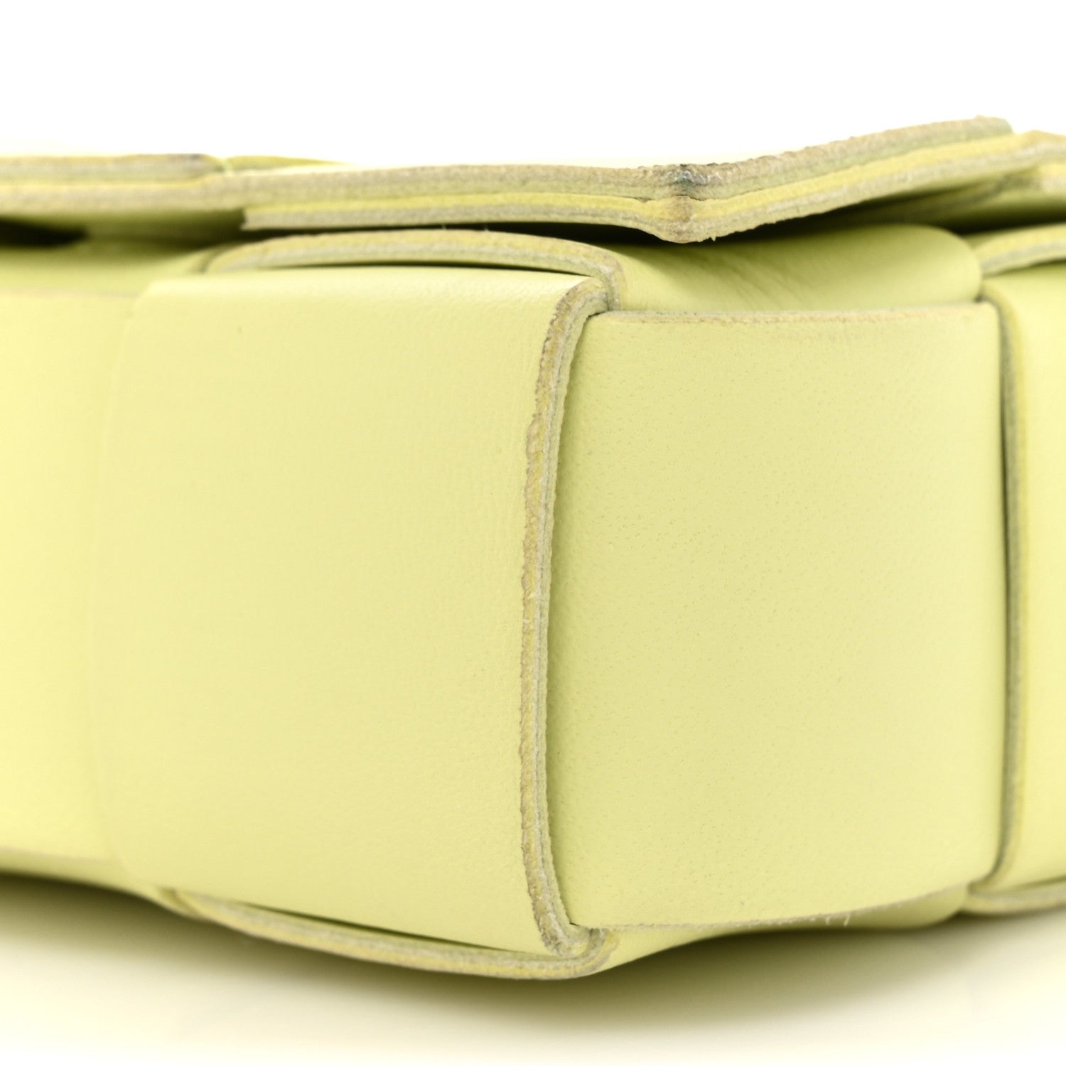 Bottega Veneta Lambskin Maxi Intreccio Candy Cassette Crossbody Bag Lemon Washed 8 of 16