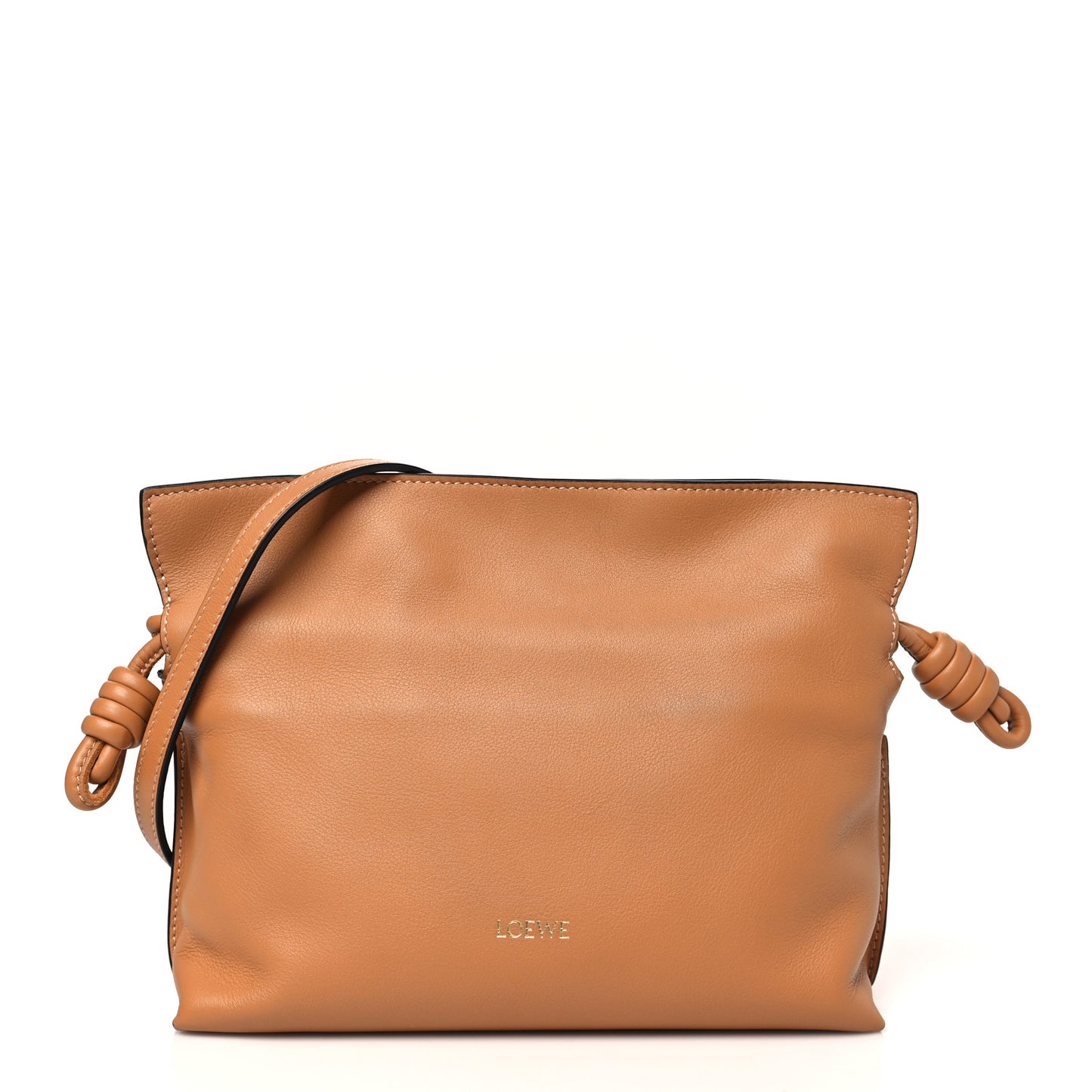 Calfskin Mini Flamenco Knot Clutch Warm Desert