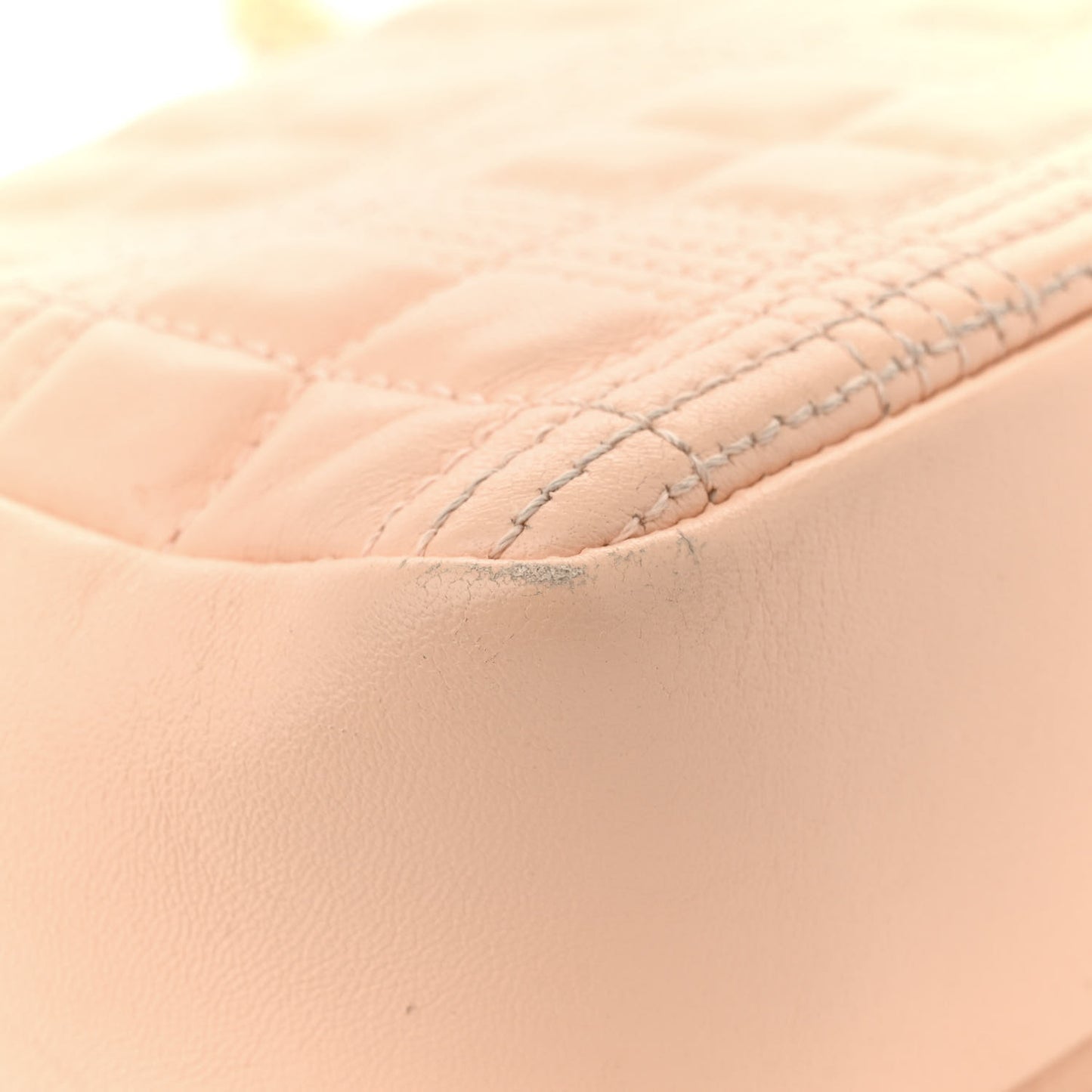 Lambskin Quilted Small Lola Bag Peach