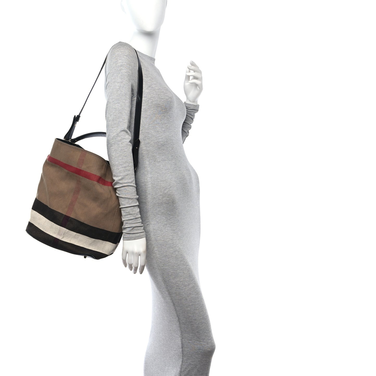 Canvas Mega Check Medium Ashby Hobo Black