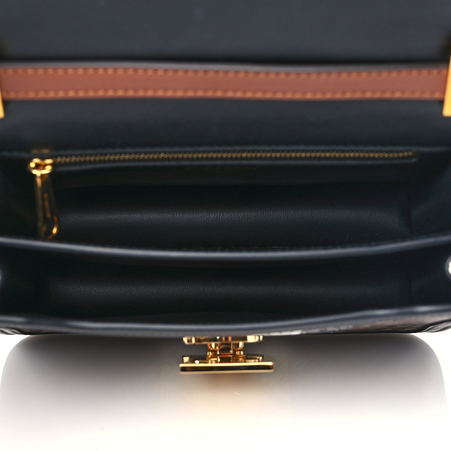 E-Canvas Monogram Stripe Small TB Bag Bridle Brown