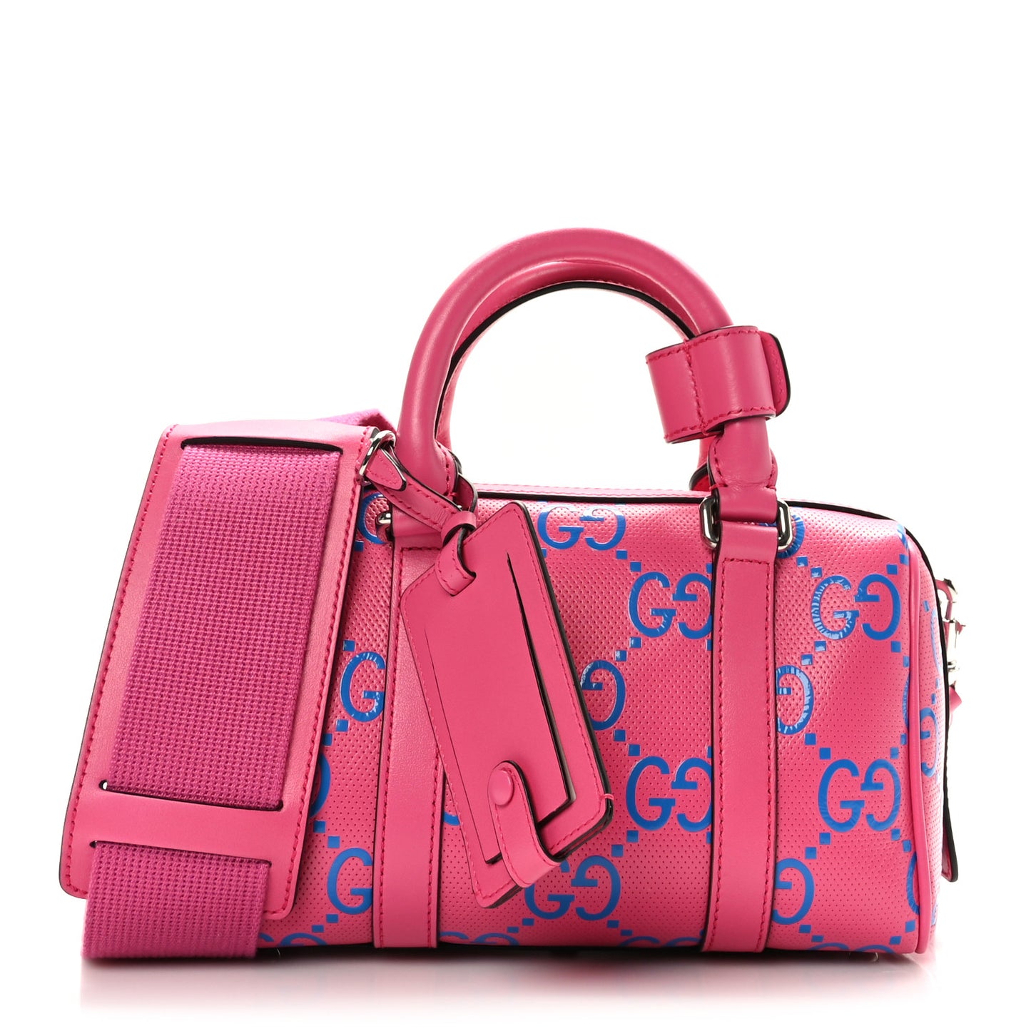 Calfskin GG Tennis Bi-Color Embossed Mini Duffle Bag Modern Fucsia Modern Blue