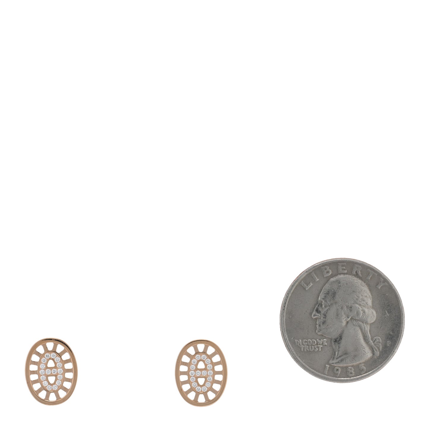 18K Rose Gold Diamond Chaine d'Ancre Divine Stud Earrings