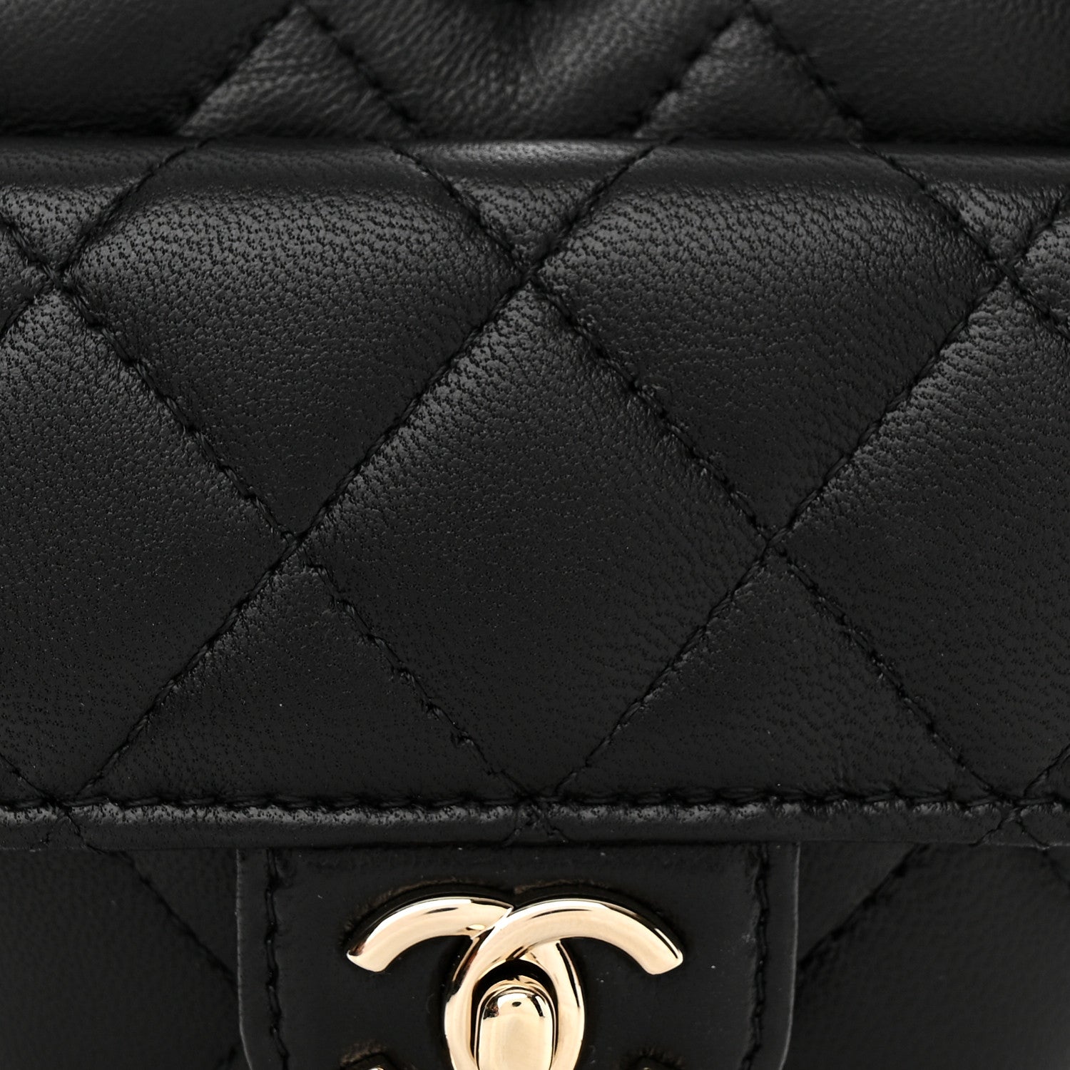 Chanel Lambskin Quilted CC In Love Heart Waist Belt Bag With Chain Black 8 of 11