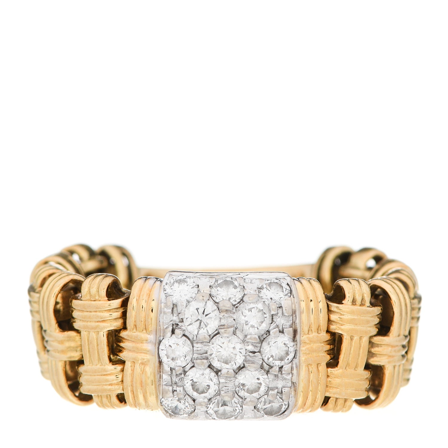 Roberto Coin 18K Yellow White Gold Diamond Appassionata Ring 53 6.5 1 of 4