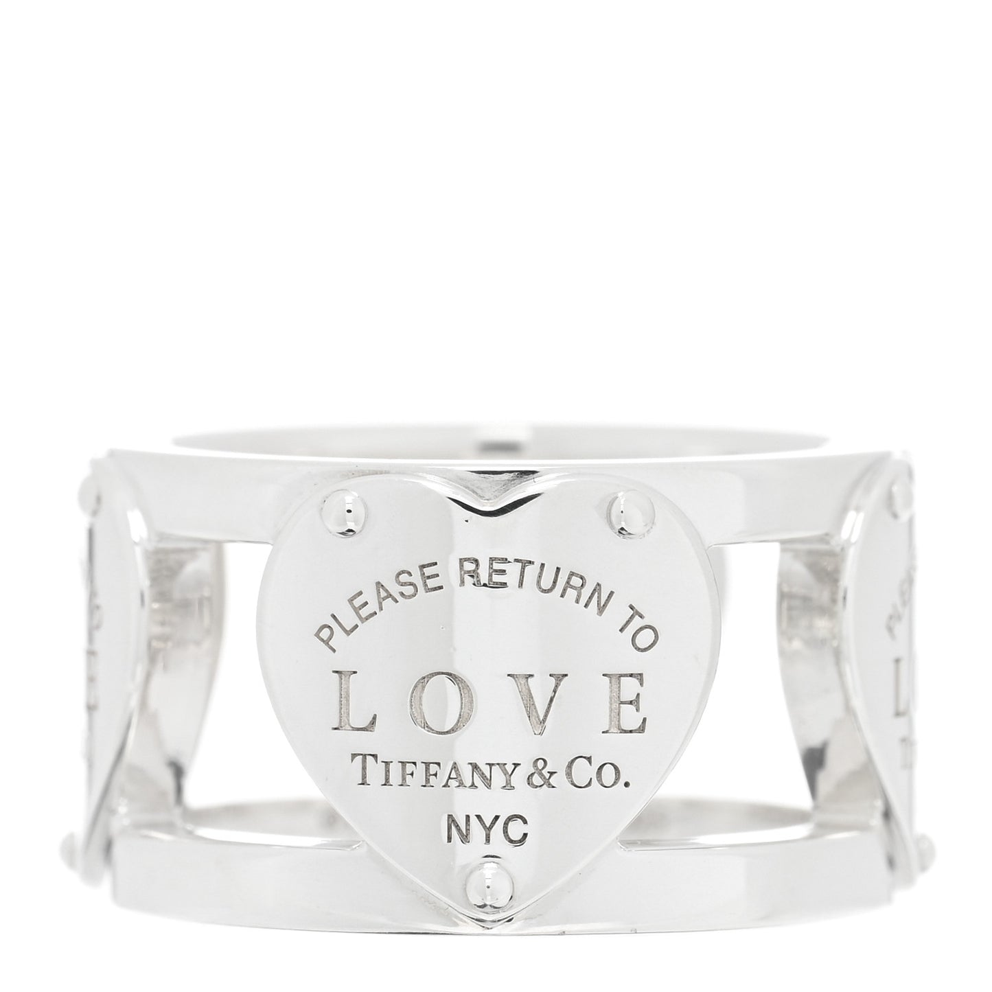 Sterling Silver Return to Tiffany Heart Wide Band Ring 51 5.75