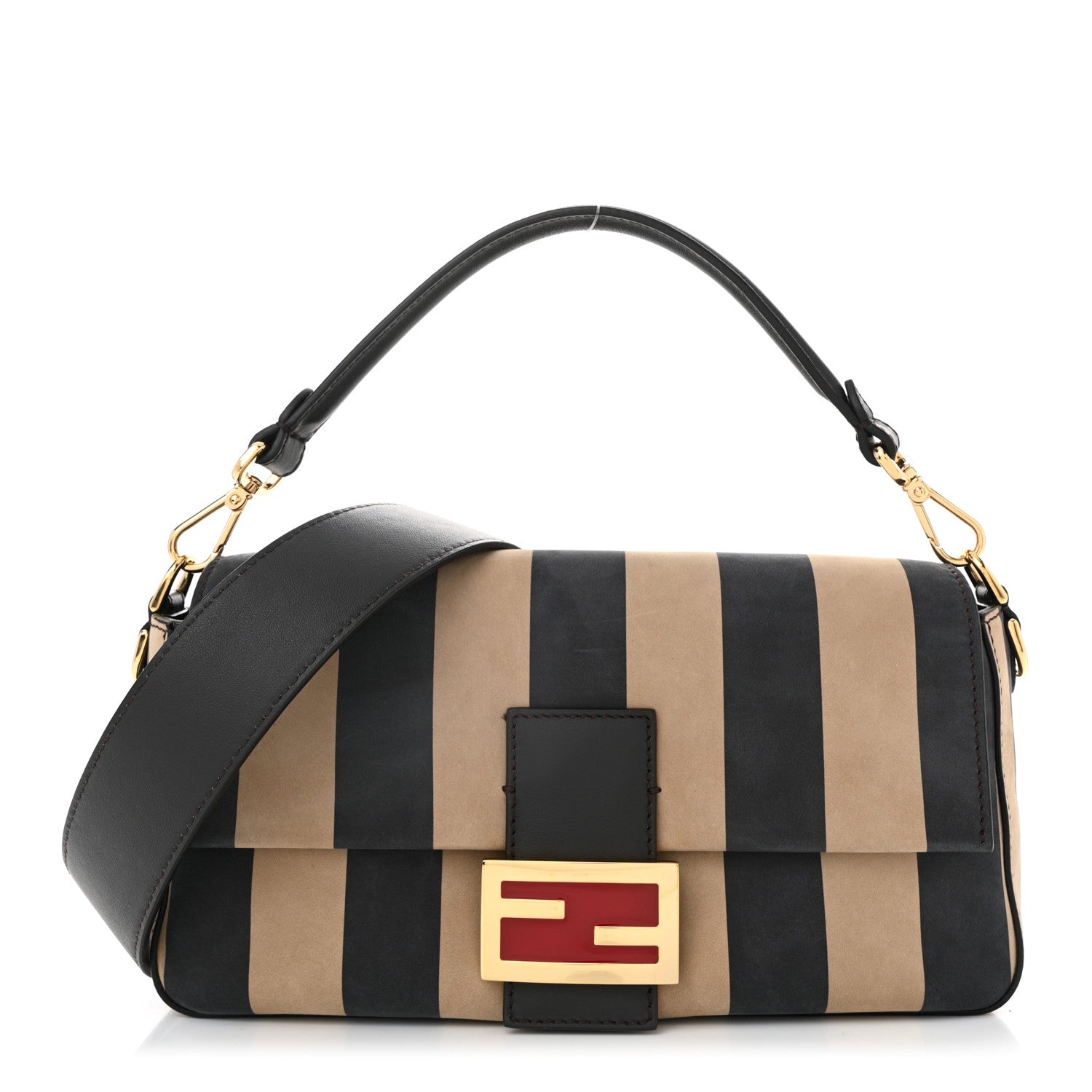 Fendi Nubuck Pequin Baguette Moro Ebano 1744971 – FASHIONPHILE
