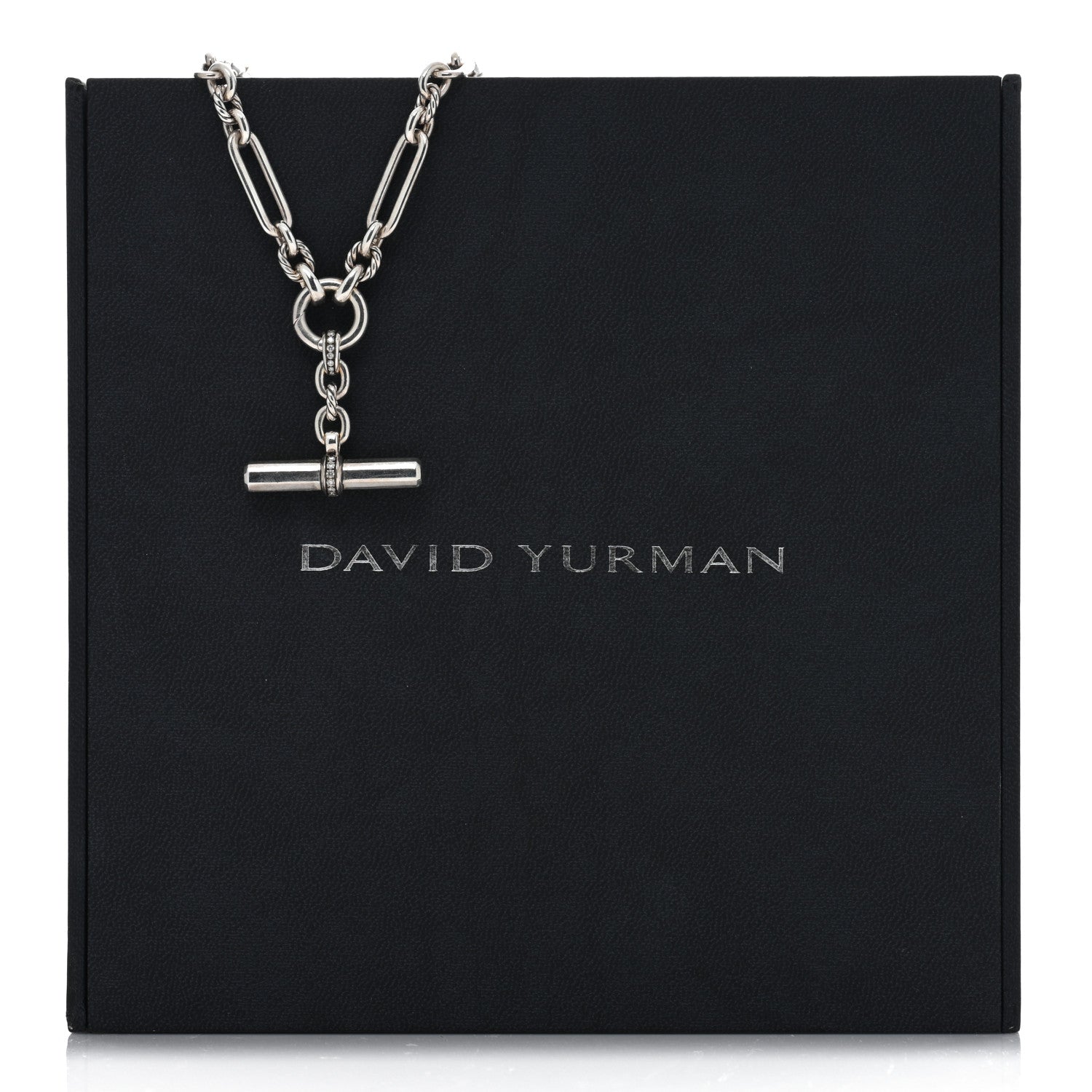 David Yurman Sterling Silver Diamond Small Lexington Chain Necklace 6 of 6