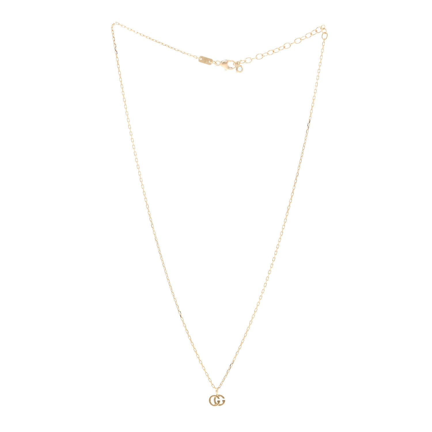 Gucci 18K Yellow Gold Running GG Pendant Necklace 3 of 4