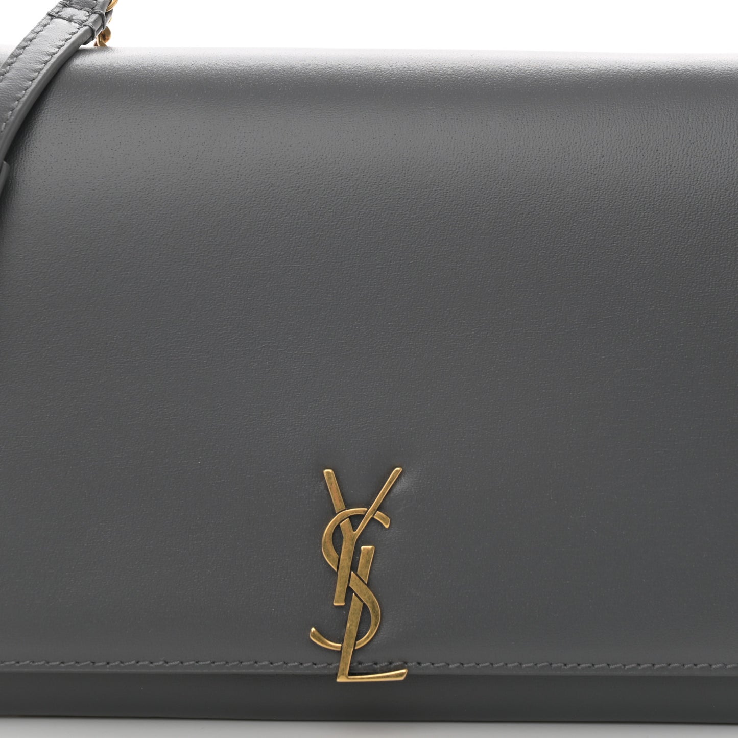 Glossy Calfskin Monogram Chain Wallet Storm
