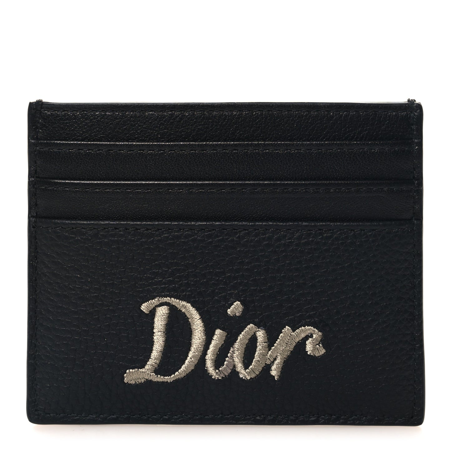 X SHAWN STUSSY Grained Calfskin Ox Head Card Holder Black