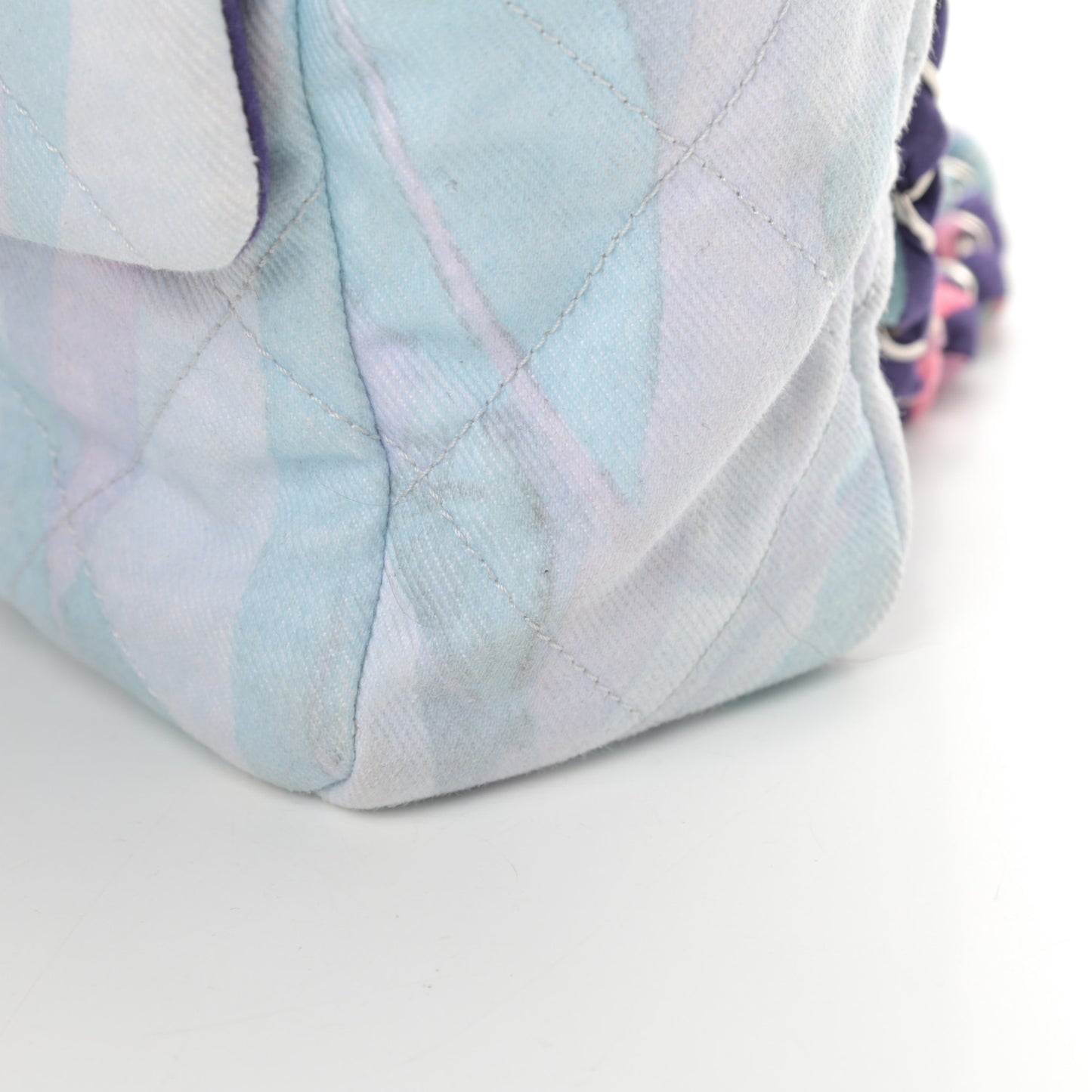 Canvas Quilted Jungle Jeans Flap White Multicolor