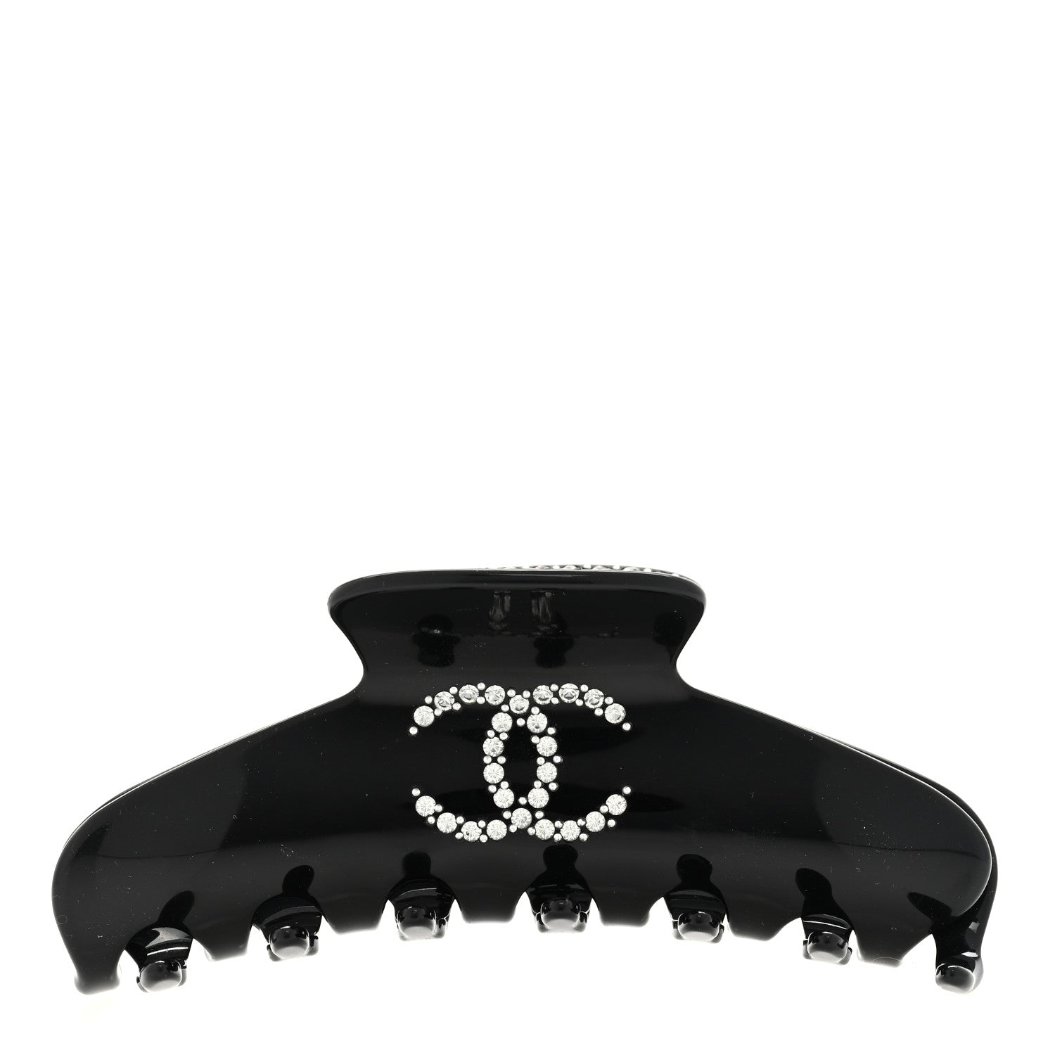 Chanel Resin Enamel Crystal CC Hair Clip Black 1428570 – FASHIONPHILE