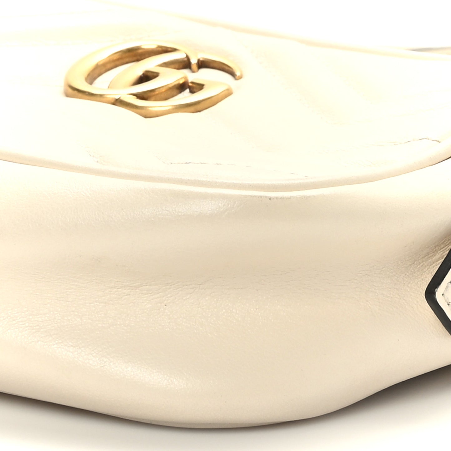 Calfskin Matelasse Mini GG Marmont Chain Shoulder Bag White