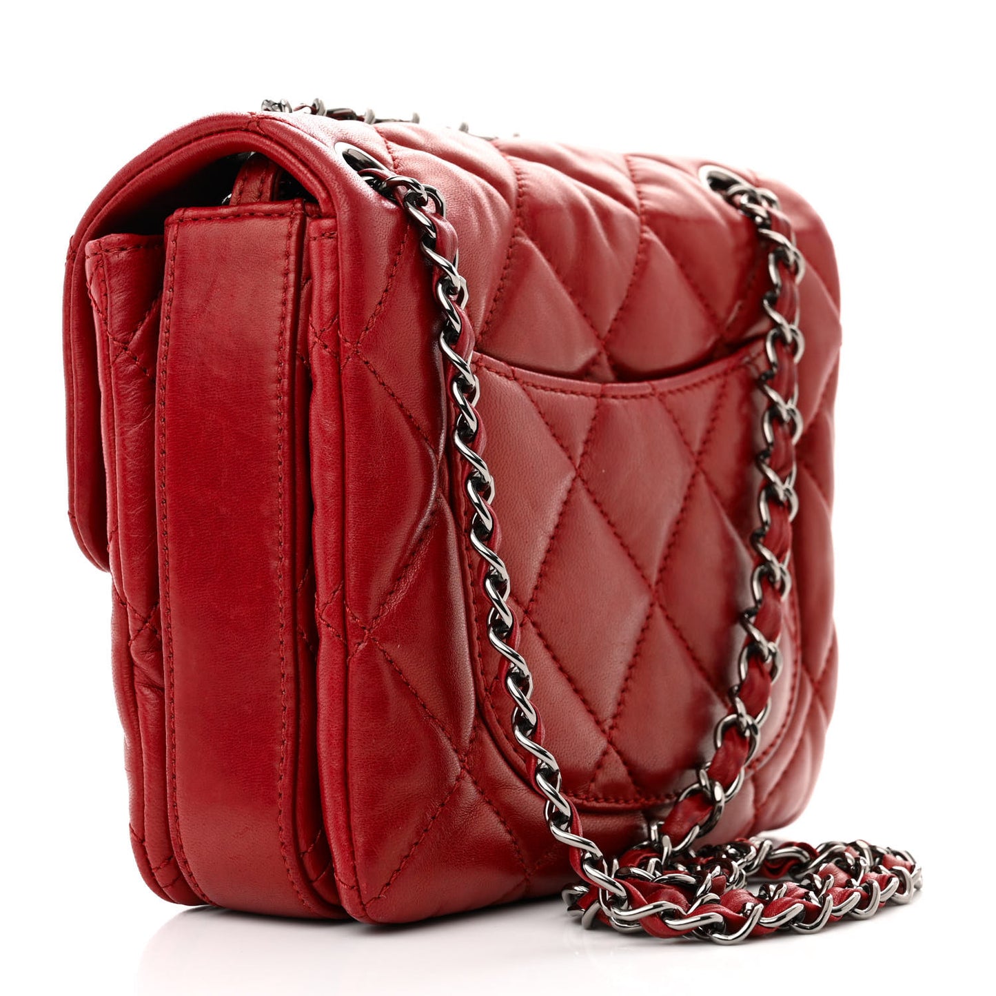 Lambskin Quilted Mini Chanel 3 Flap Red