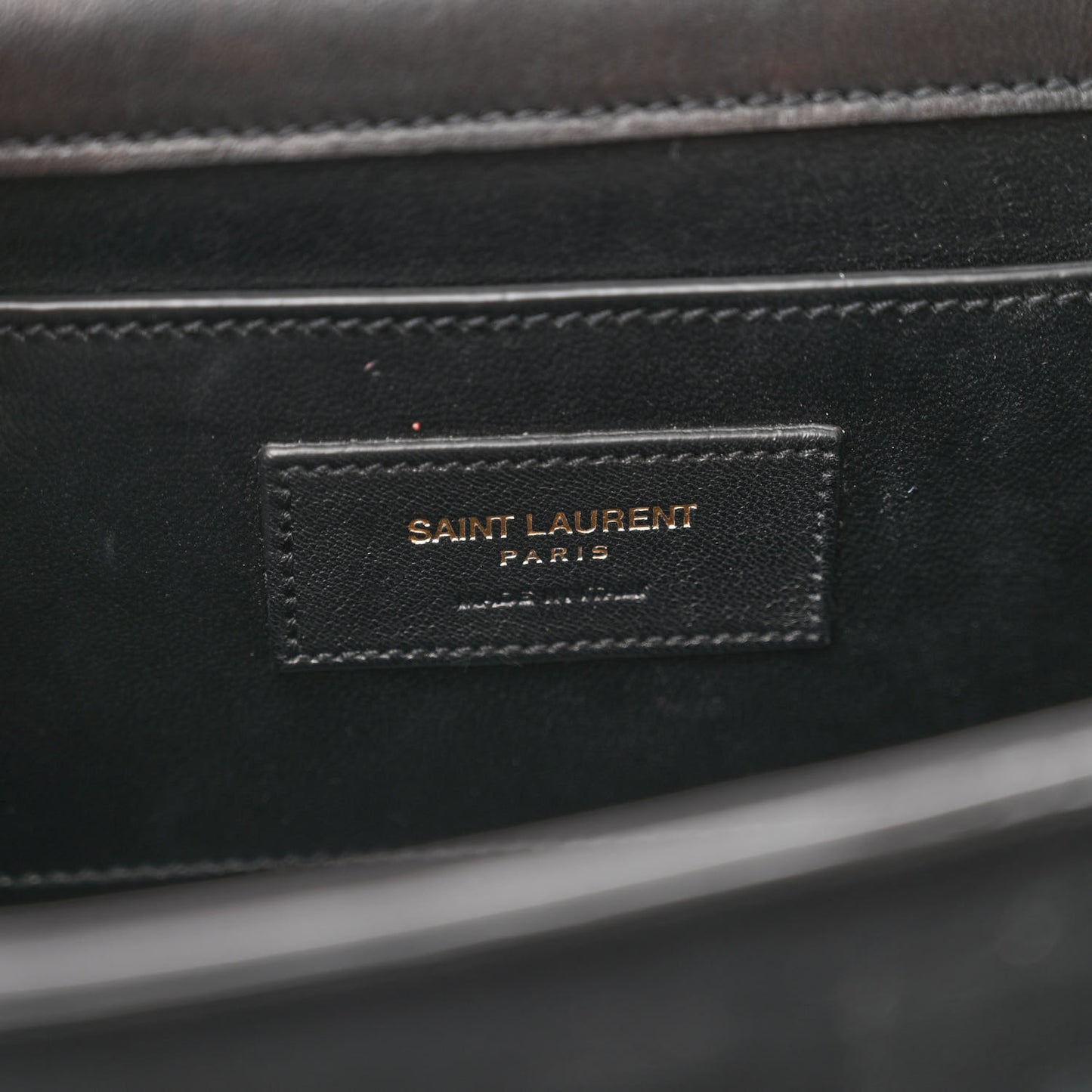 Suede Medium Classic Monogram Kate Tassel Satchel Black