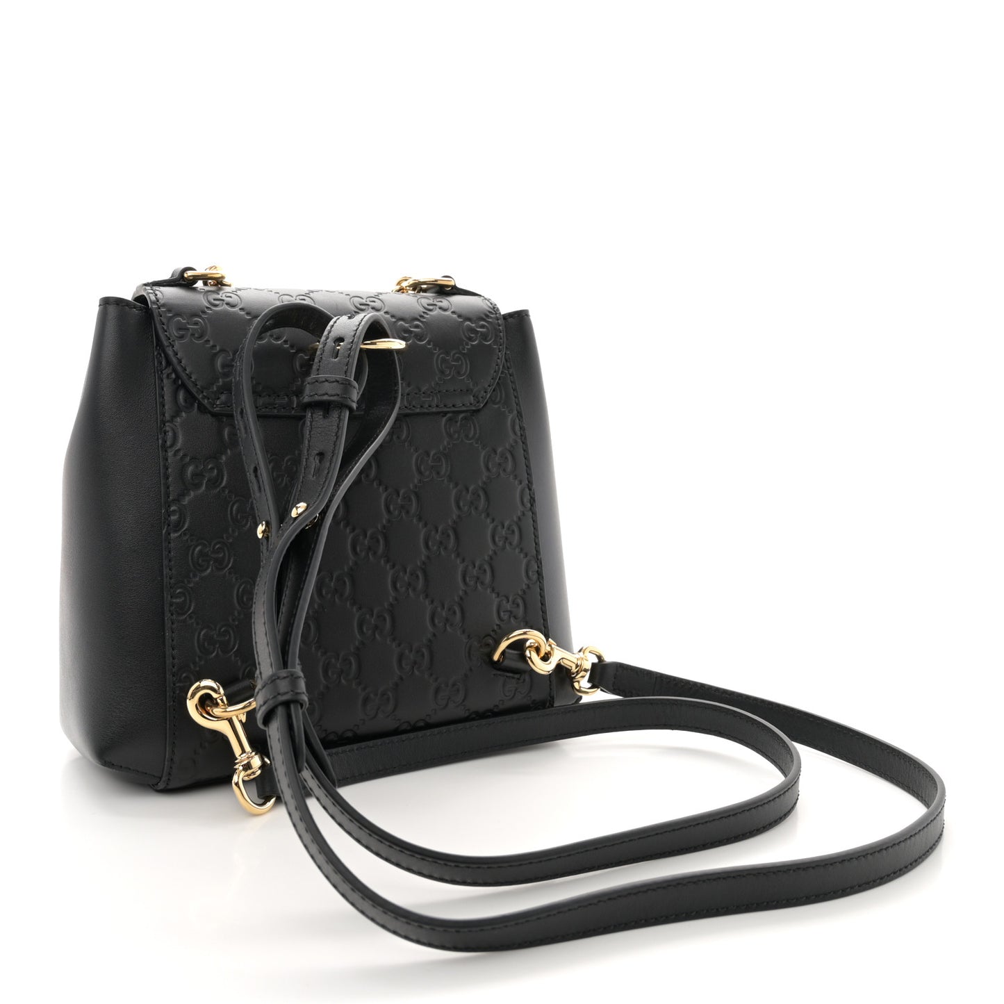 Guccissima Signature Padlock Backpack Black