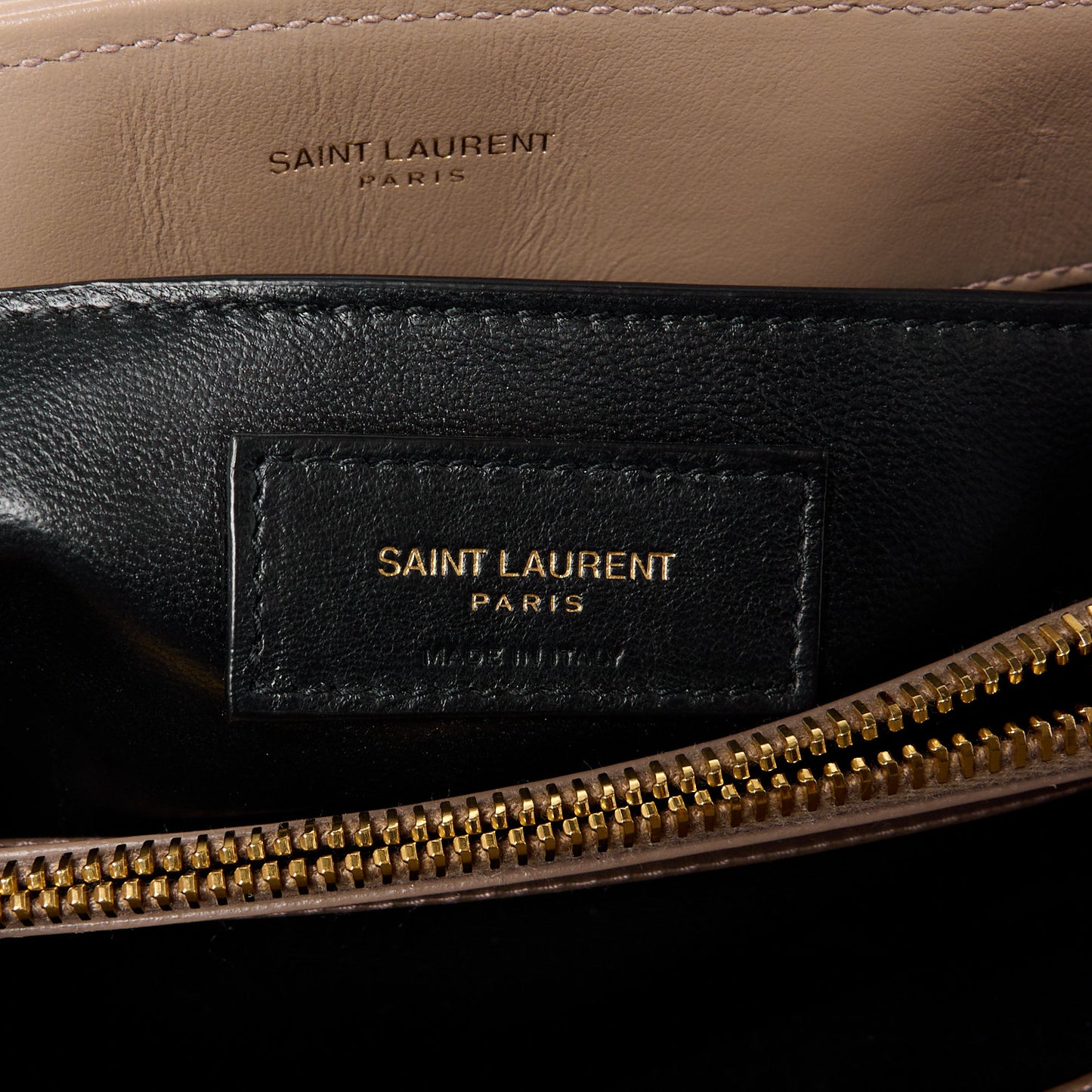 Calfskin Y Quilted Monogram Small Loulou Chain Satchel Taupe