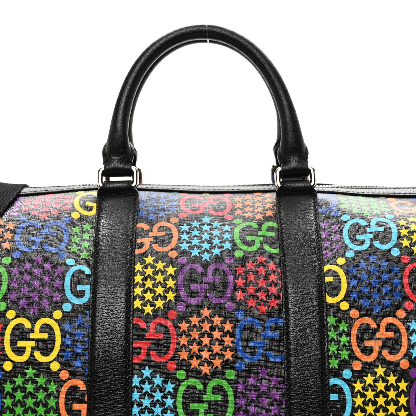 GG Supreme Monogram Psychedelic Duffle Bag Black Multicolor