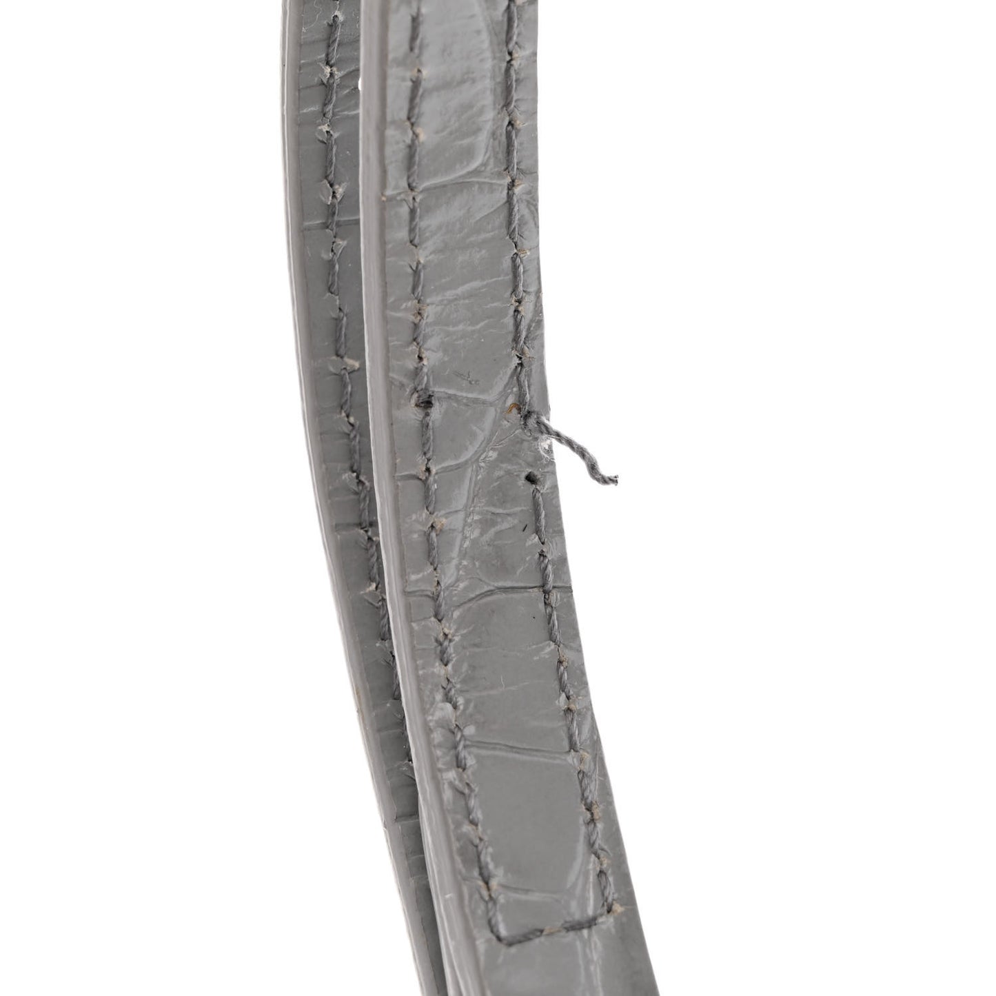 Shiny Calfskin Crocodile Embossed XS Sharp Top Handle Bag Balenciaga Grey