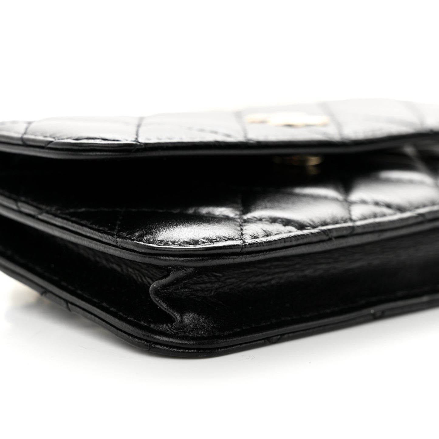 Calfskin Quilted Maxi Pearls Clutch With Chain Black
