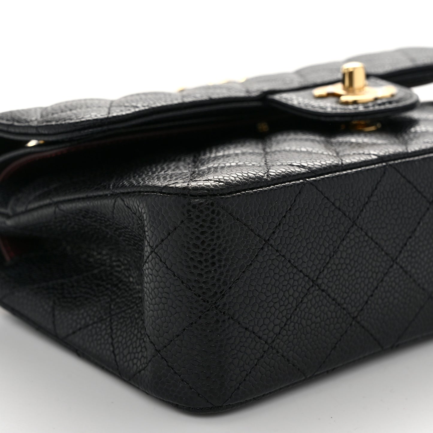 Caviar Quilted Small Double Flap Black