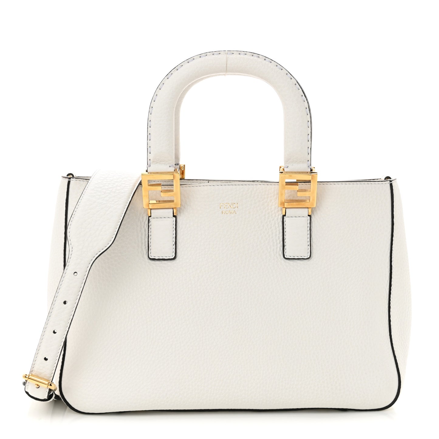 Cuoio Romano Selleria Small FF Tote White Ice