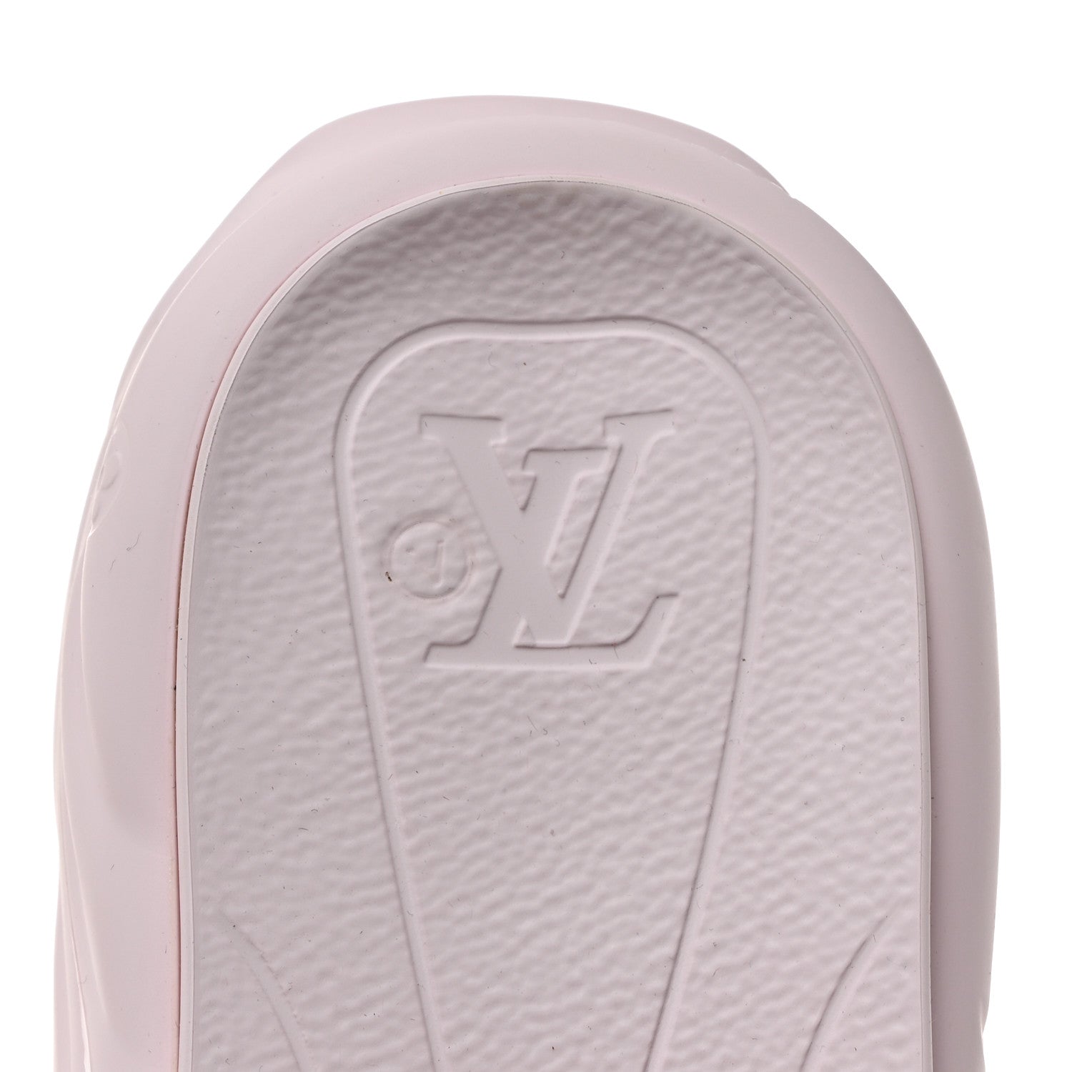 Louis Vuitton Rubber Monogram Embossed Pool 55 Flat Comfort Mule 38 Rose Clair 9 of 10