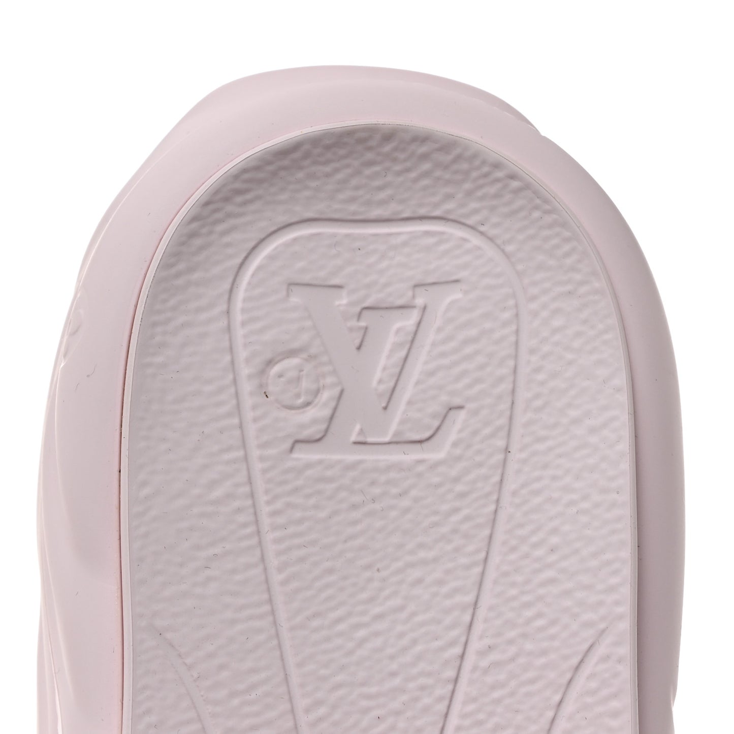 Rubber Monogram Embossed Pool 55 Flat Comfort Mule 38 Rose Clair