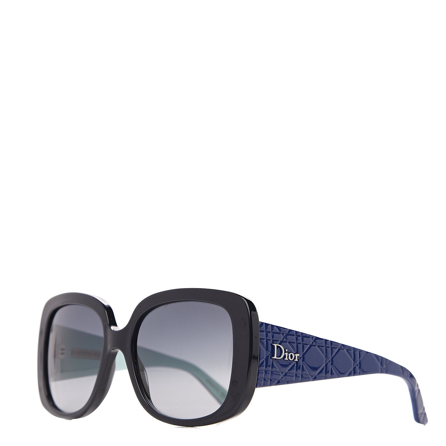 Christian Dior Resin Cannage Dior Lady Lady 1D Sunglasses Black Blue 1 of 9