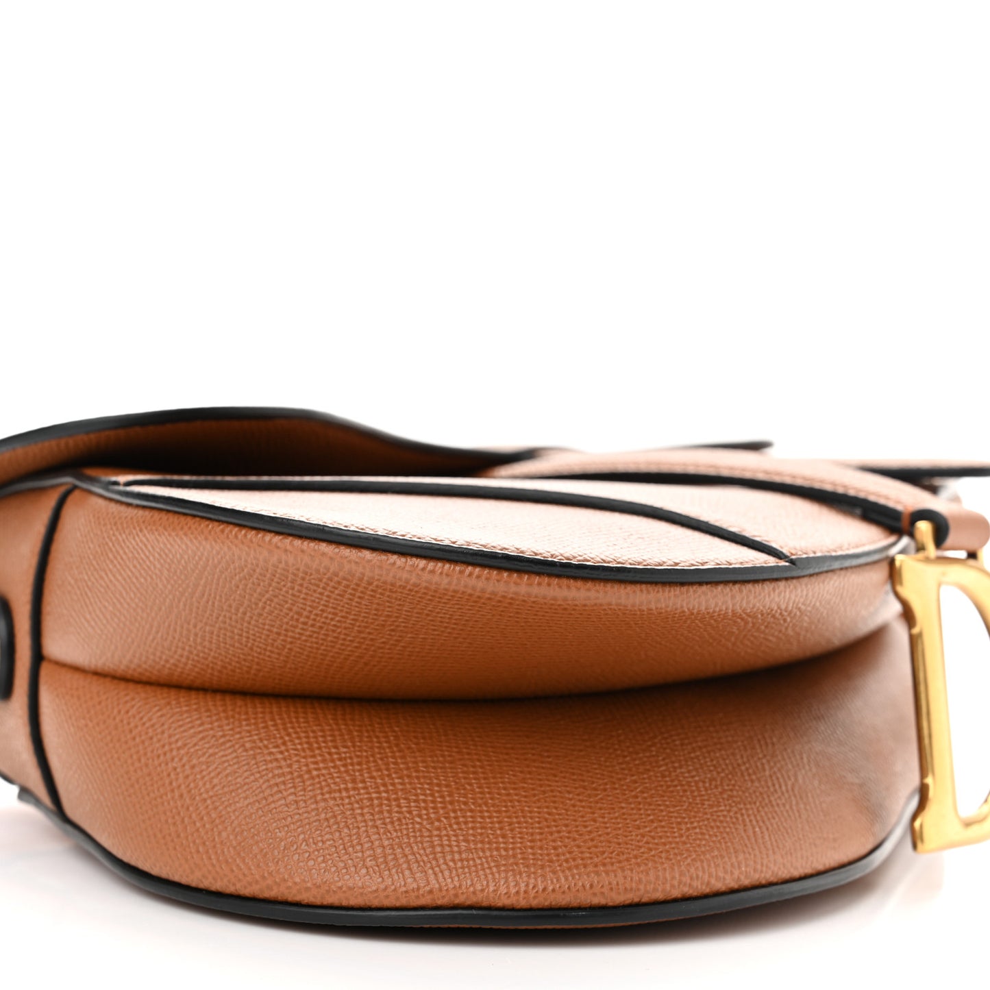 Grained Calfskin Saddle Bag Camello