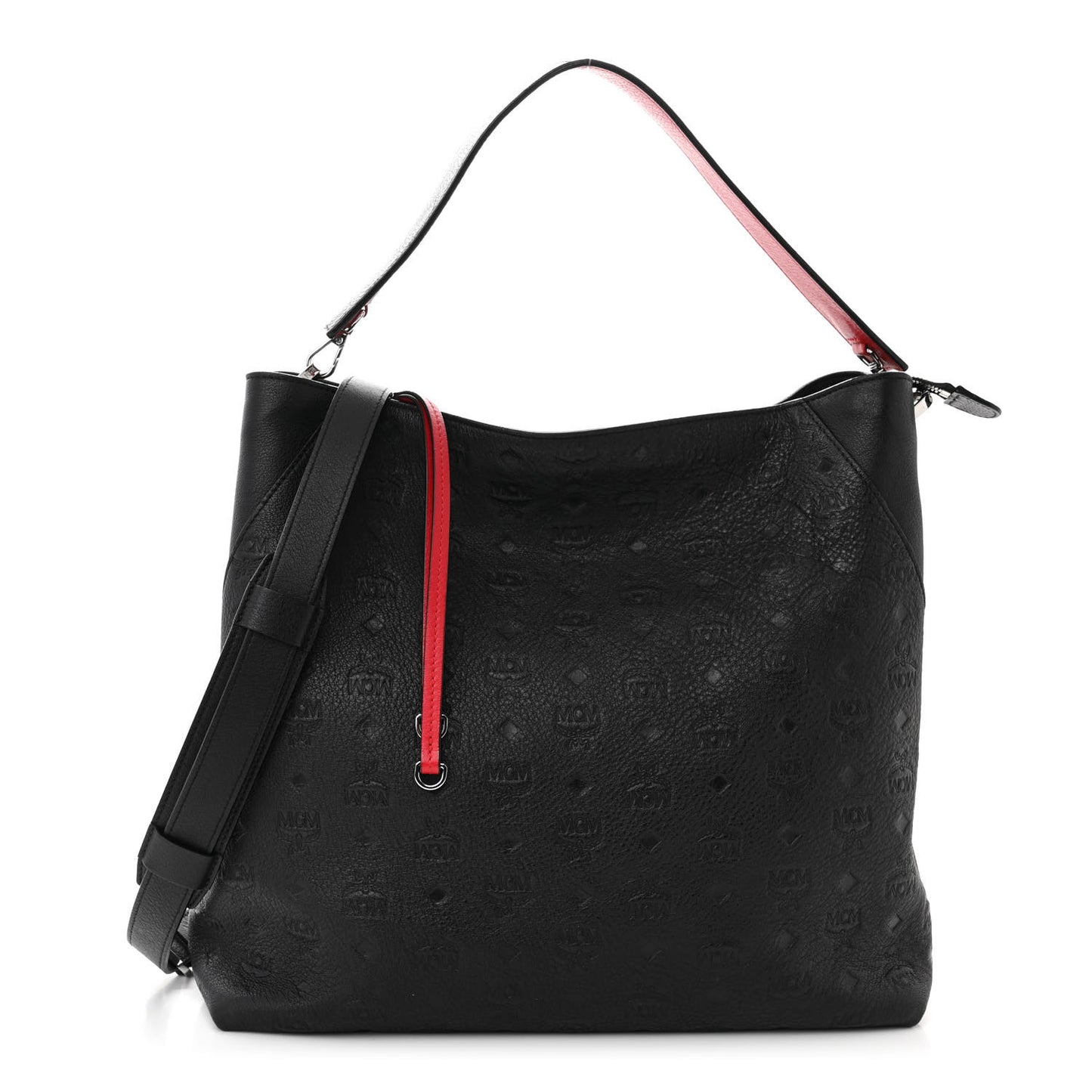 Calfskin Ottomar Monogram Large Klara Hobo Black Red