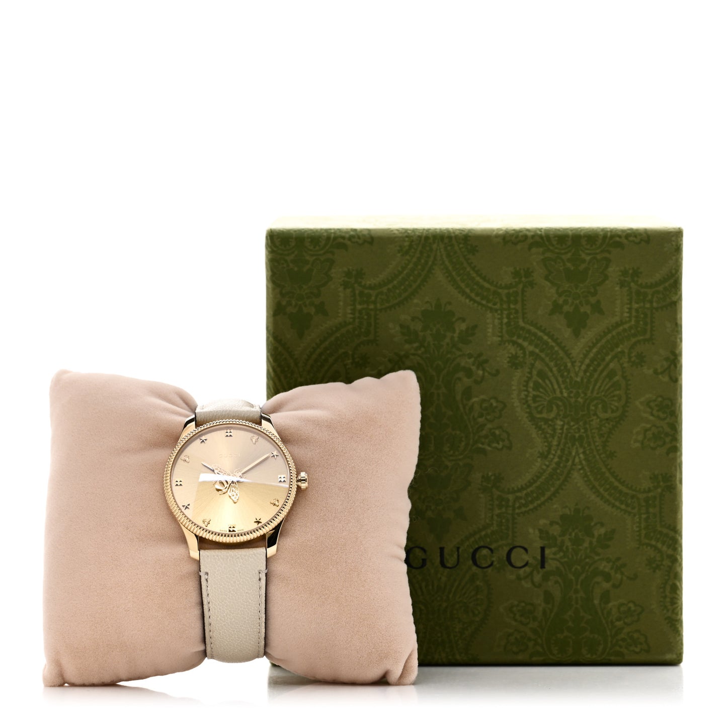 Stainless Steel Calfskin 36mm G-Timeless Bee Quartz Watch White