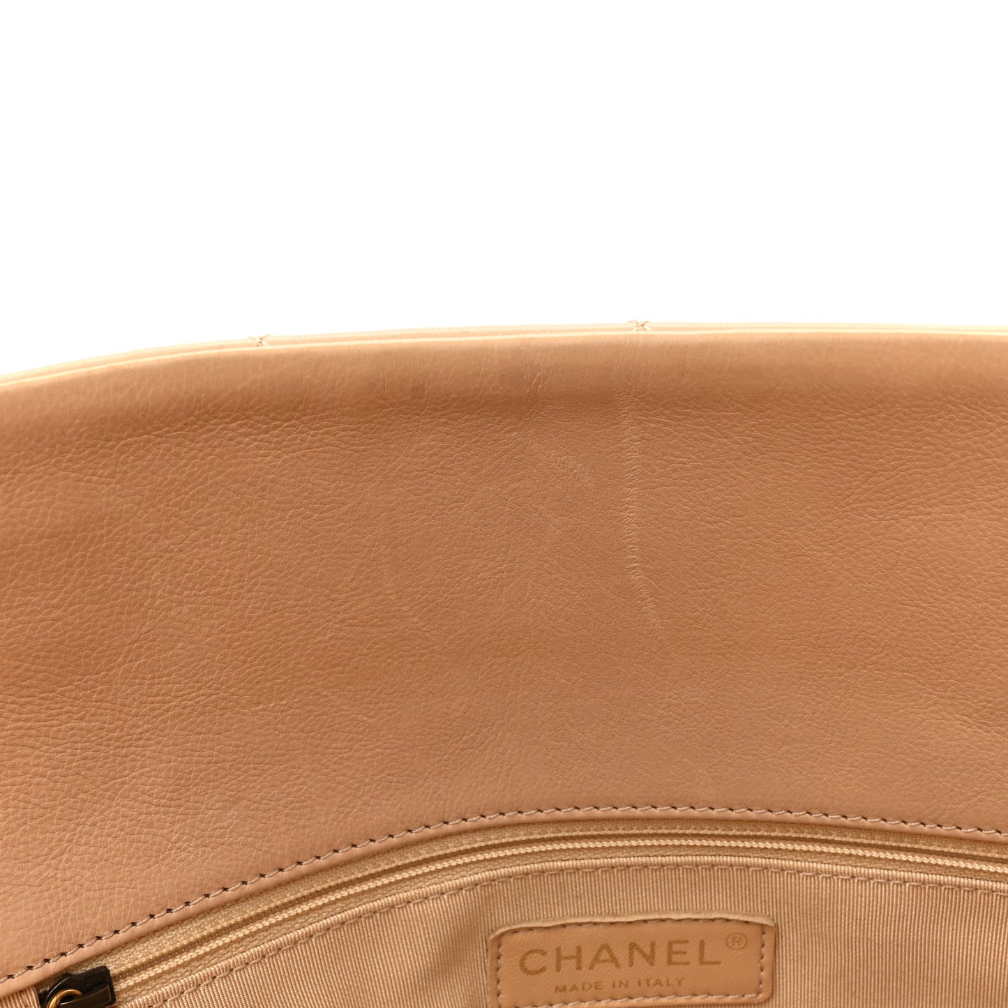 Calfskin Quilted Large CC Crown Tote Beige