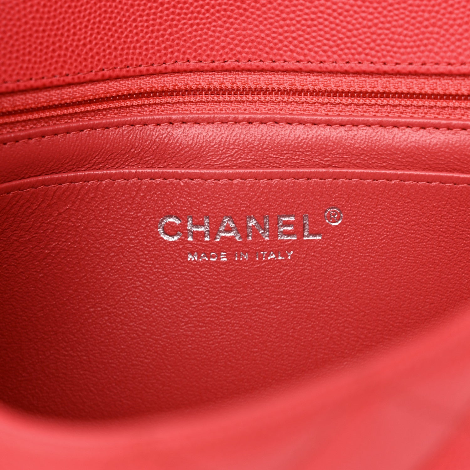 Chanel Caviar Quilted Mini Rectangular Flap Light Red 6 of 10