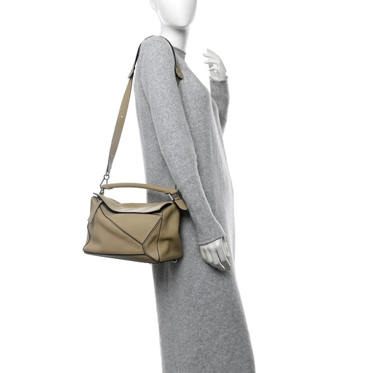 Calfskin Medium Puzzle Bag Piedra