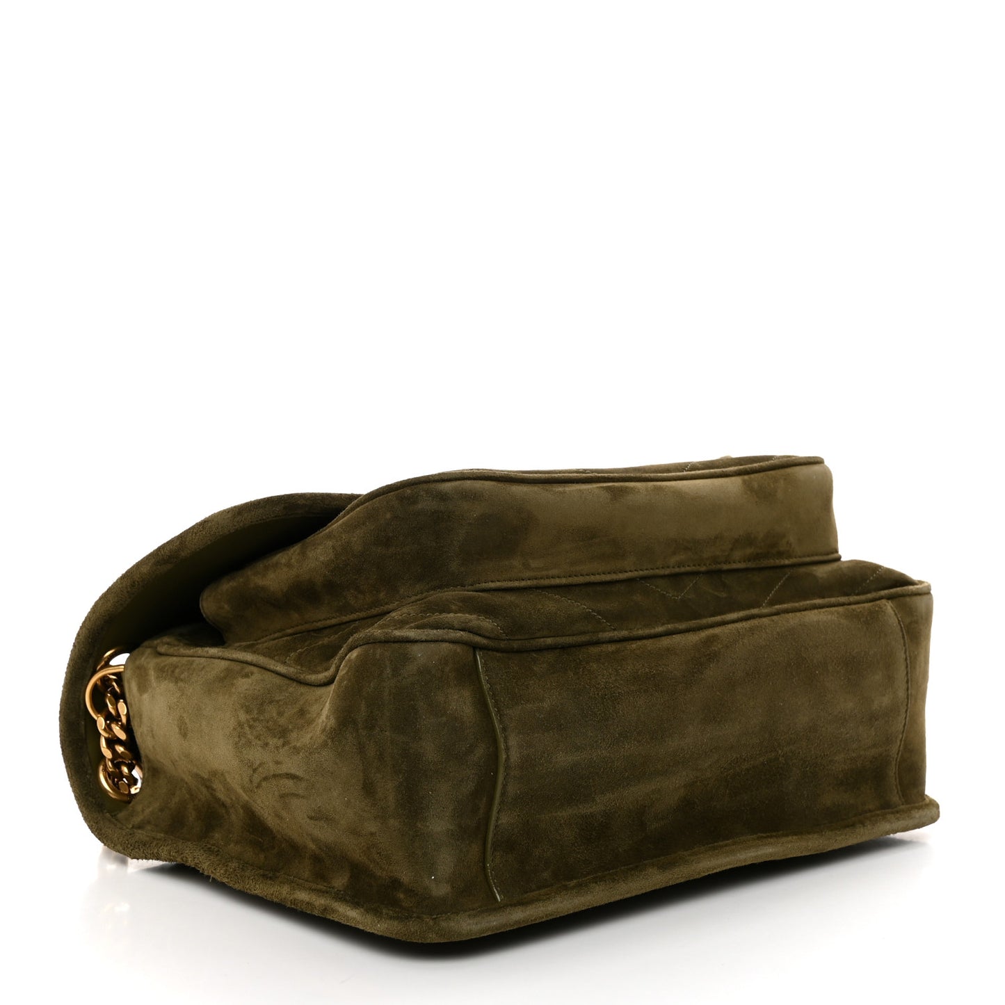Suede Monogram Medium Niki Chain Satchel Loden Green