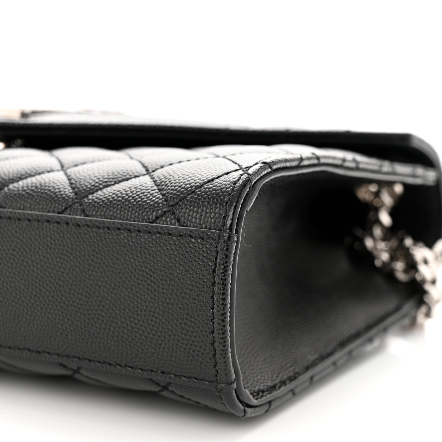 Grain De Poudre Textured Mixed Matelasse Triquilt Medium Monogram Satchel Black