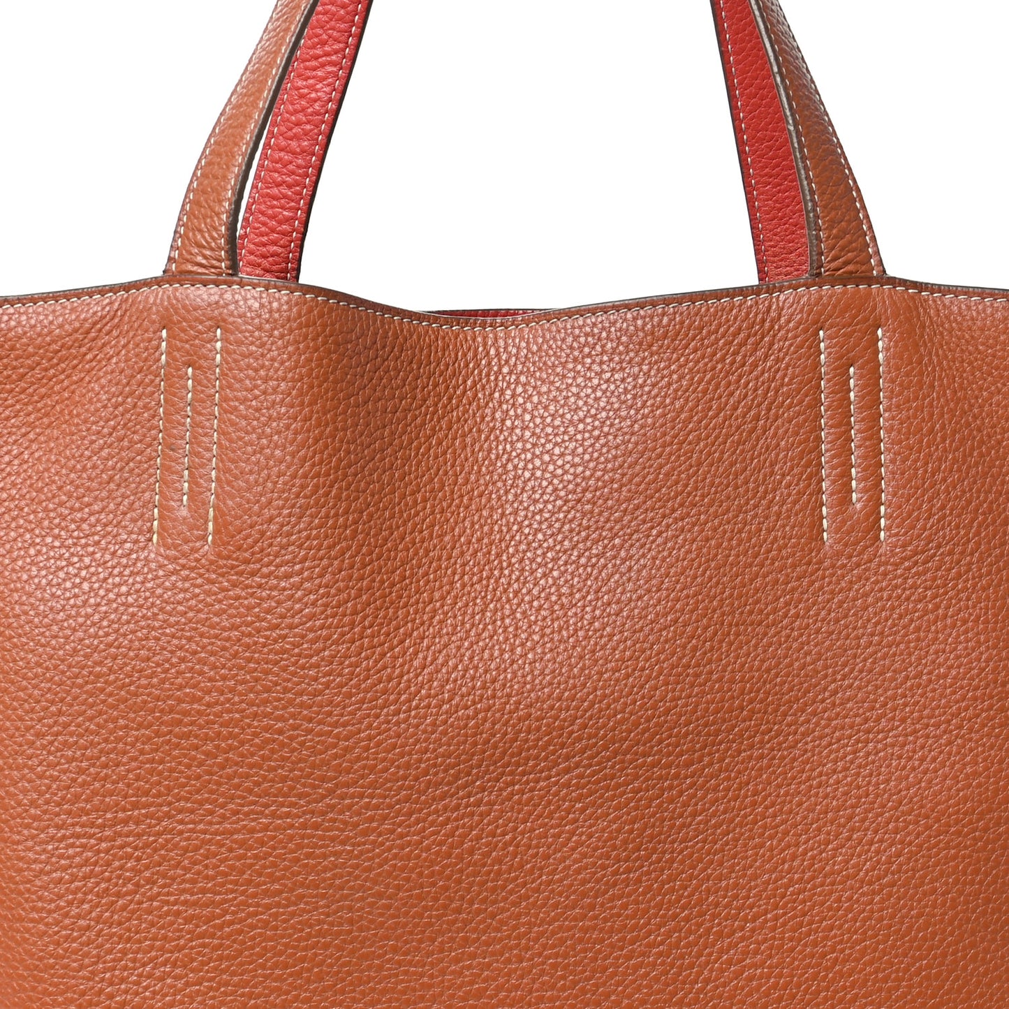Taurillon Clemence Double Sens 36 Reversible Tote Gold Rose Jaipur