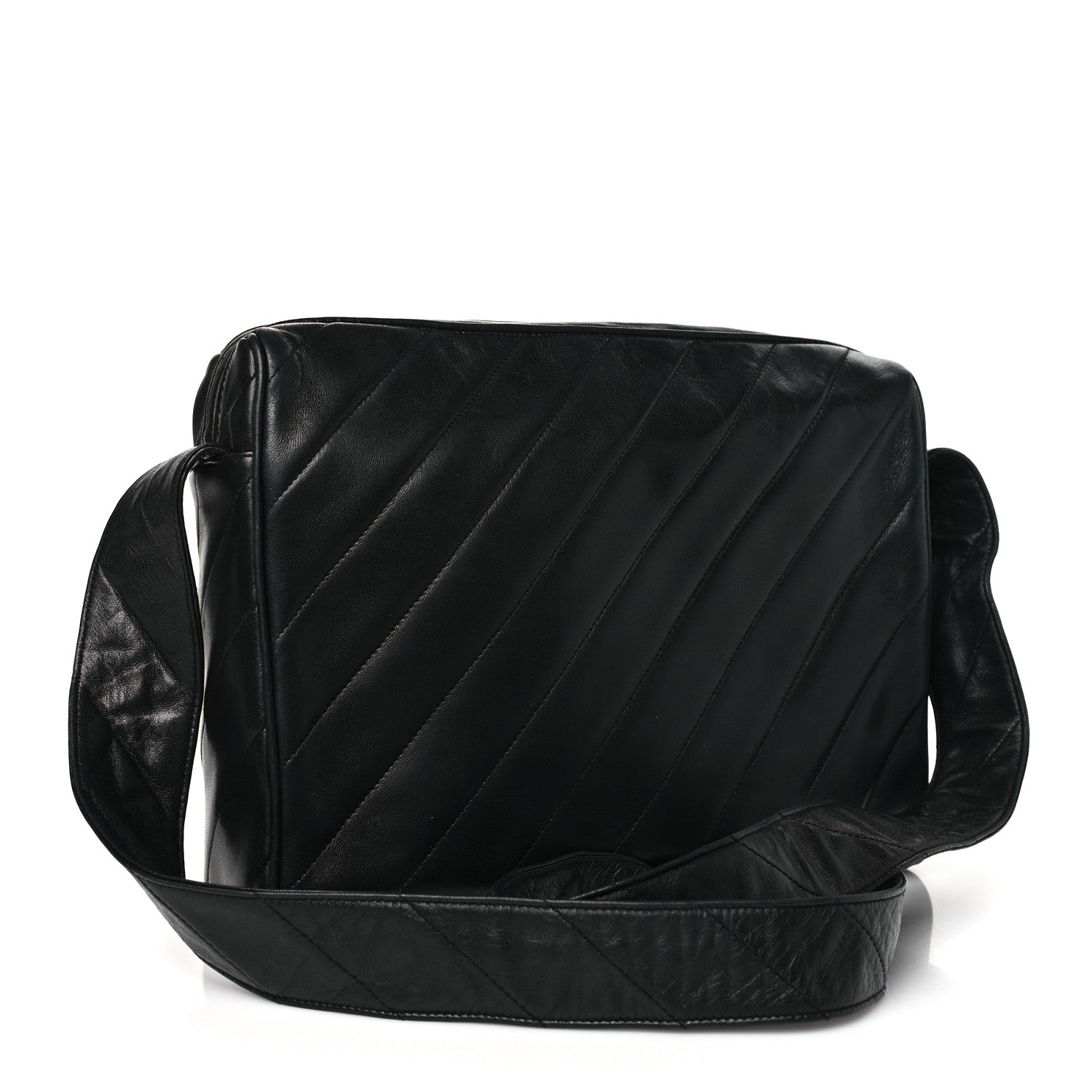 Chanel Lambskin Quilted CC Tassel Camera Case Black 3 of 12